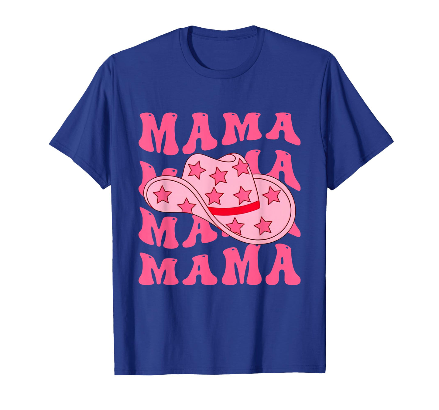Pink Cowboy Hat Western Cowgirl Mama Groovy Country Mom T-Shirt