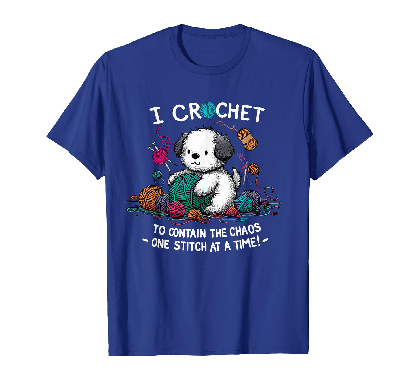 Funny Graphic Tees for Yarn Crochet Lovers Dog Theme Mom Tee T-Shirt