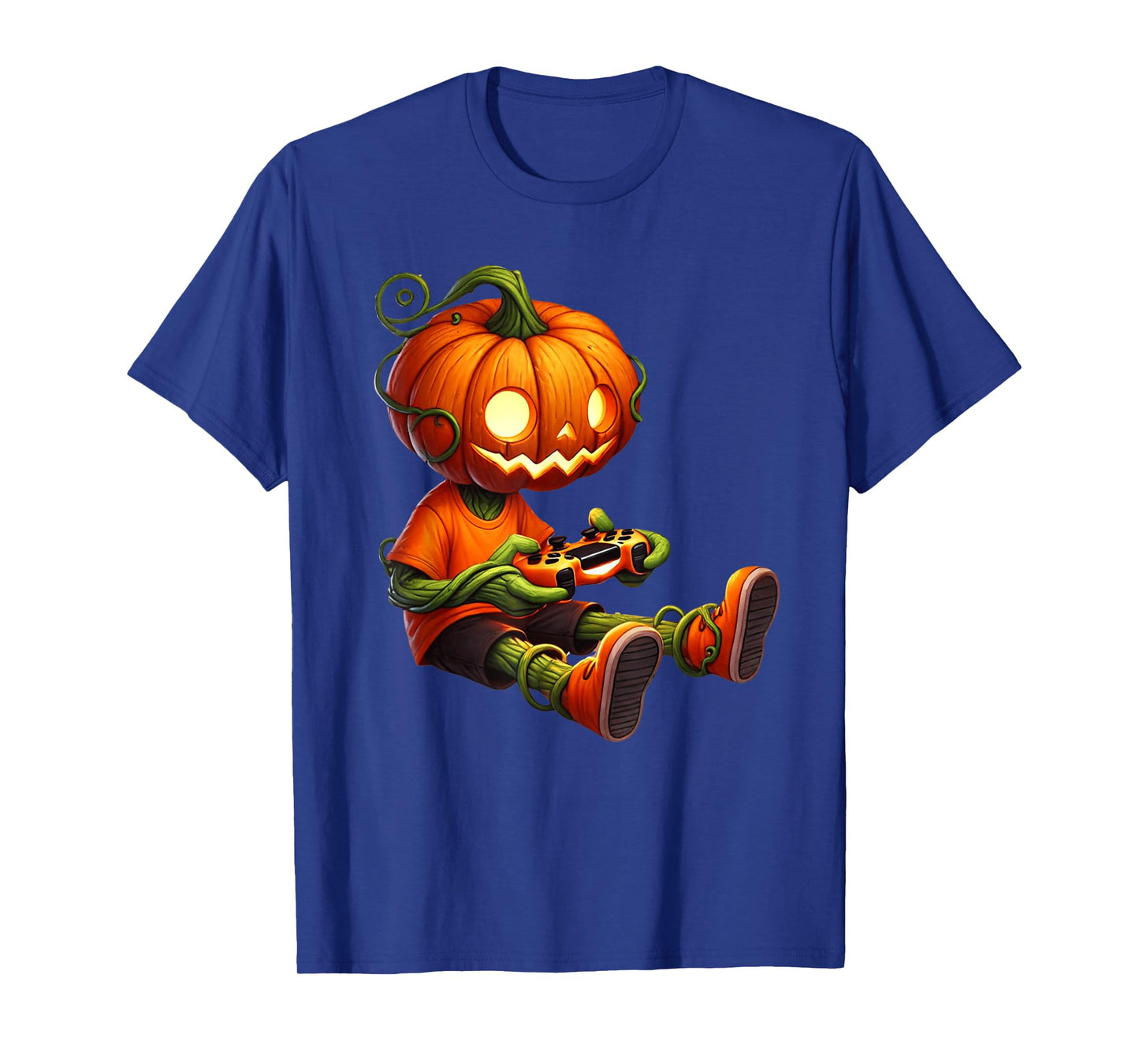 Halloween Pumpkins Head Gamer Video Gaming Boys Men Kids T-Shirt