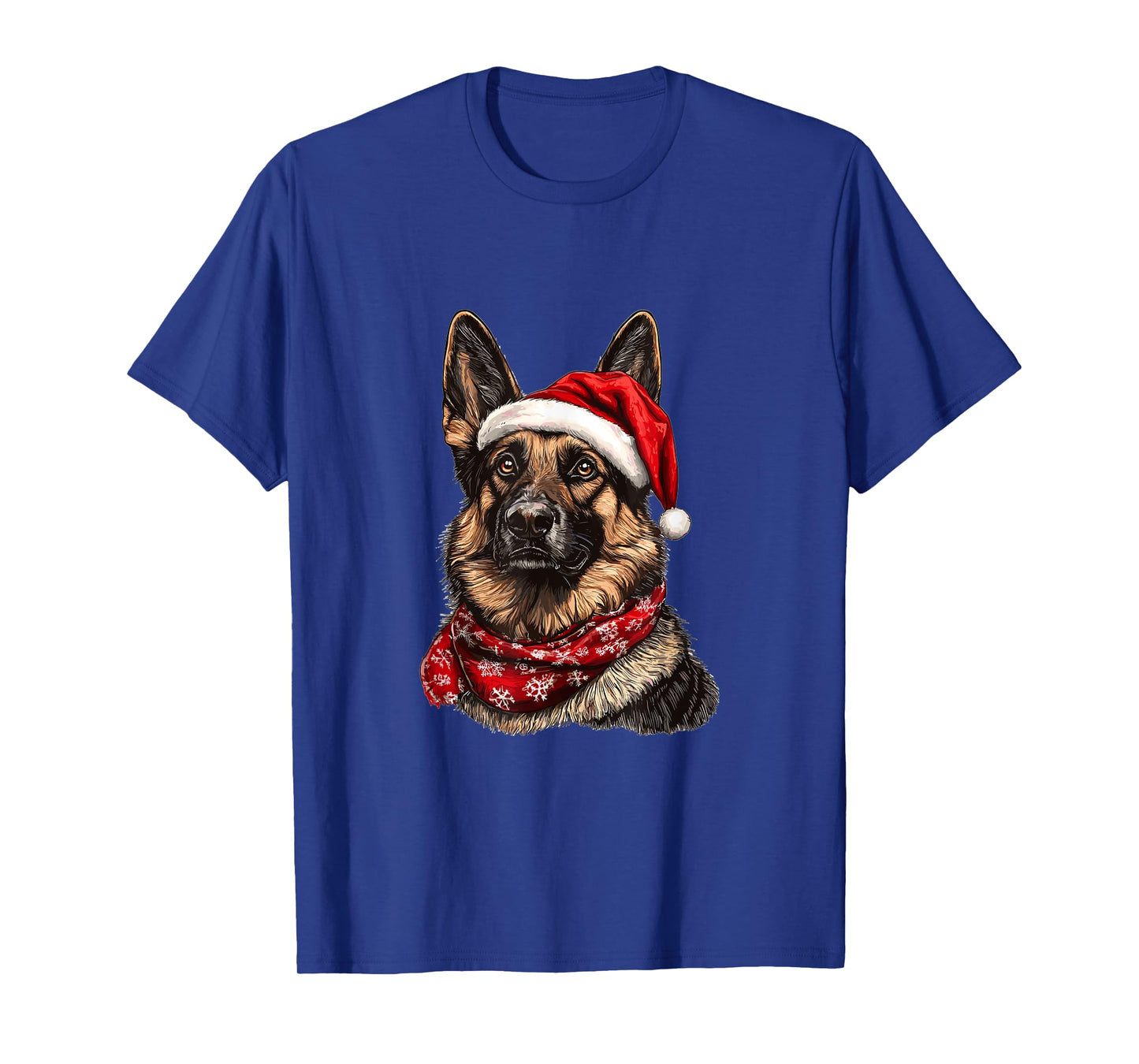 Cute German Shepherd Dog Christmas Merry X-mas Graphic T-Shirt
