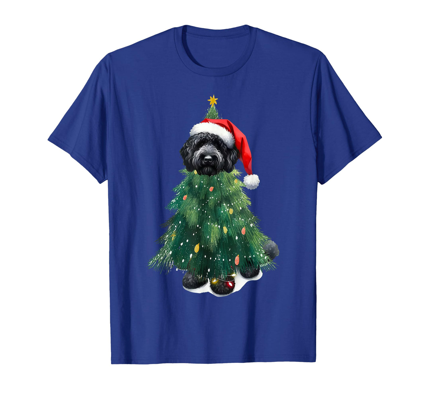 Black Golden Doodle in Christmas Tree Dog Lover Xmas Pajama T-Shirt