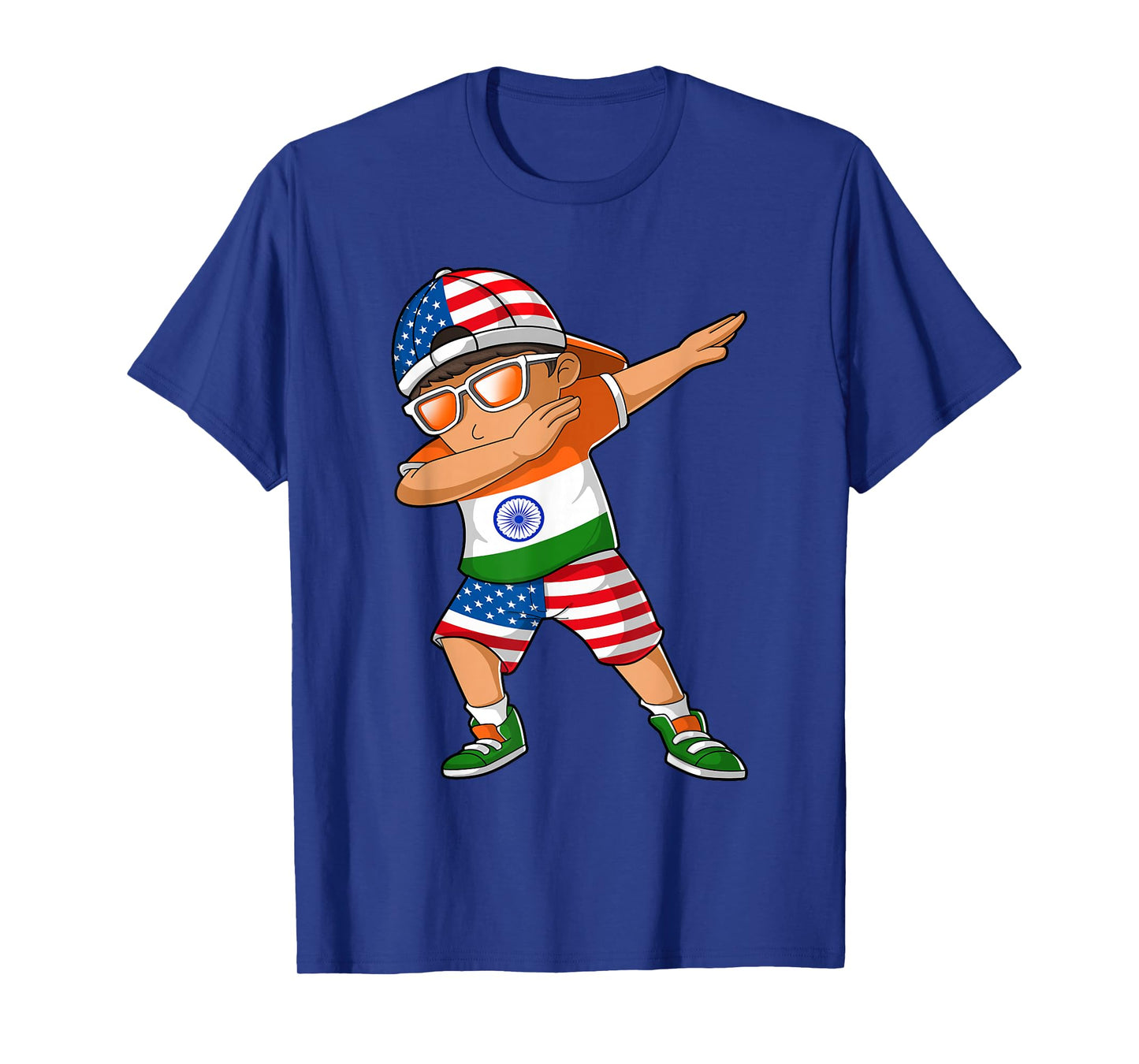 Half American Half Indian Boy Kid India Flag Patriotic T-Shirt