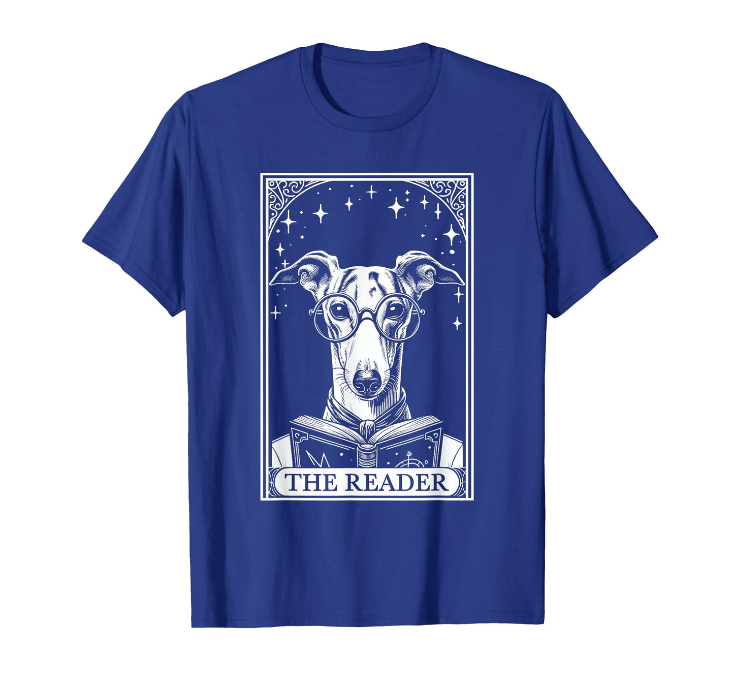 Tarot Card Vintage Whippet Dog Book Lover The Reader T-Shirt