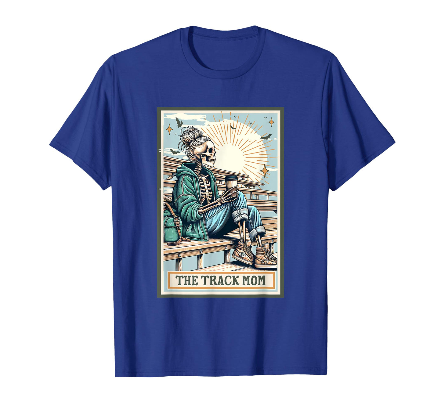 The Track Mom Skeleton Card Track & Field Spooky Halloween T-Shirt