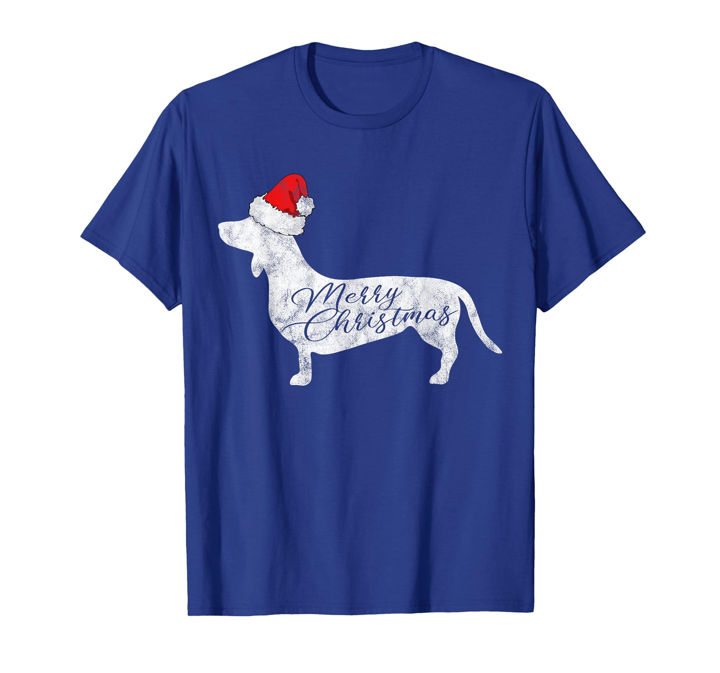 Dachshund Merry Christmas T-Shirt I Doxie Santa Silhouette T-Shirt