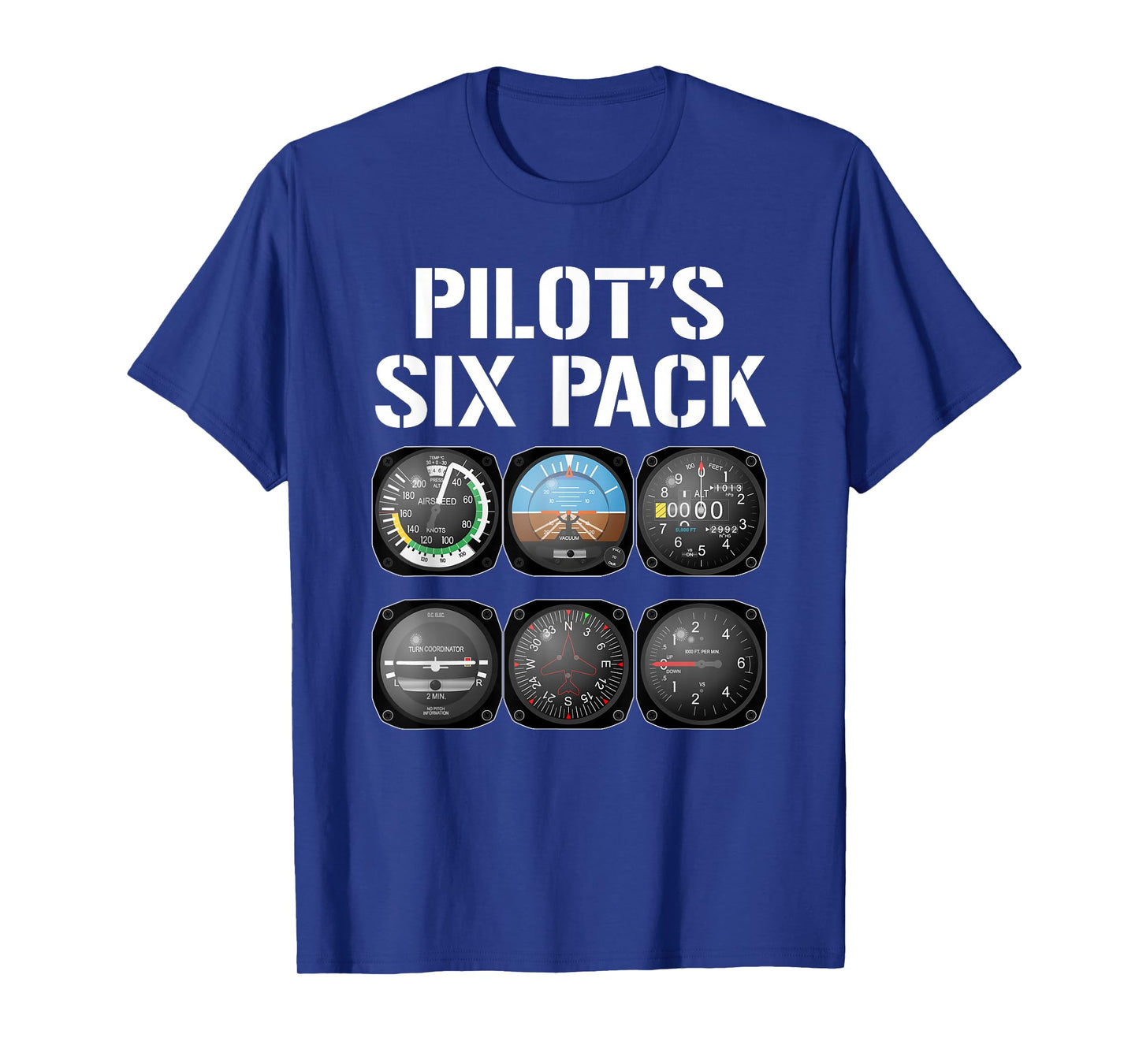 Pilot's Six Pack Funny Pilot Aviation Flying T-Shirt