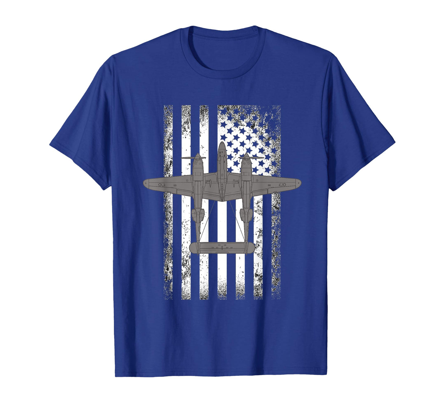 P-38 Lightning Warbird American Flag Fighter Airplane Women Men T-Shirt