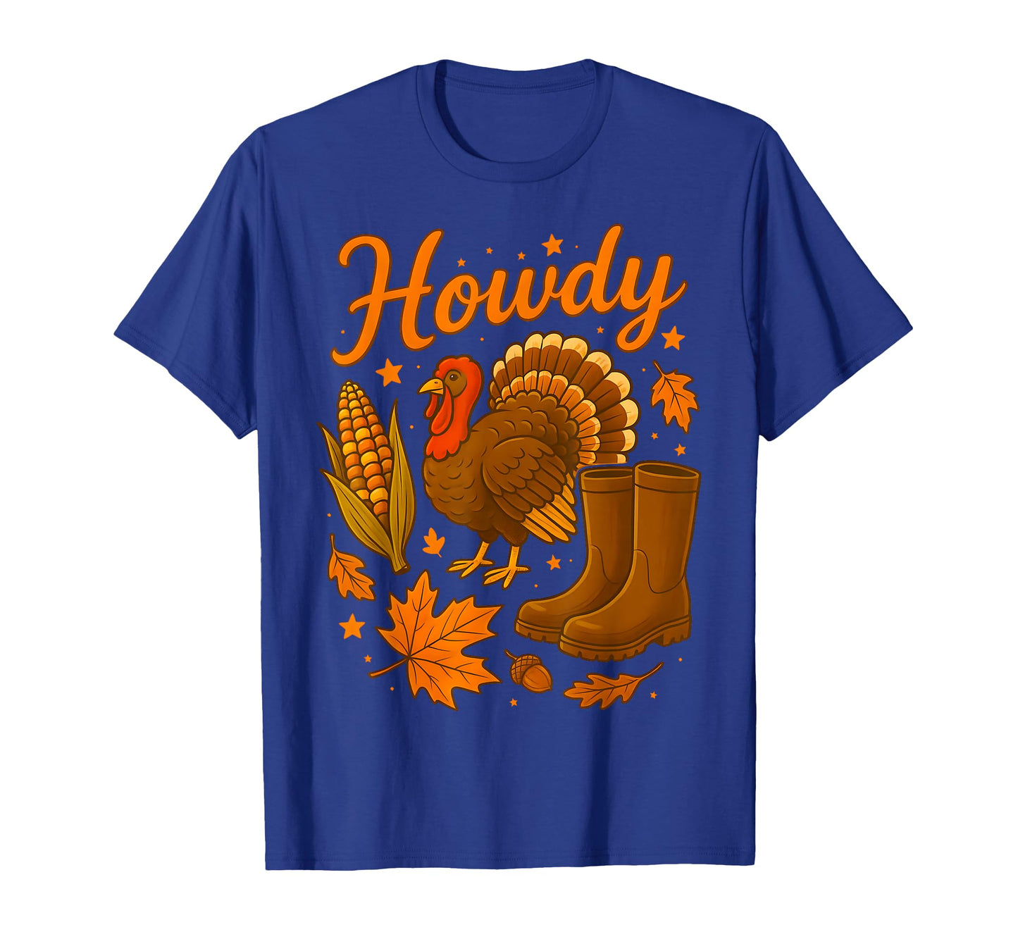 Howdy Cowgirl Western Rodeo Cozy Fall Thanksgiving Turkey T-Shirt