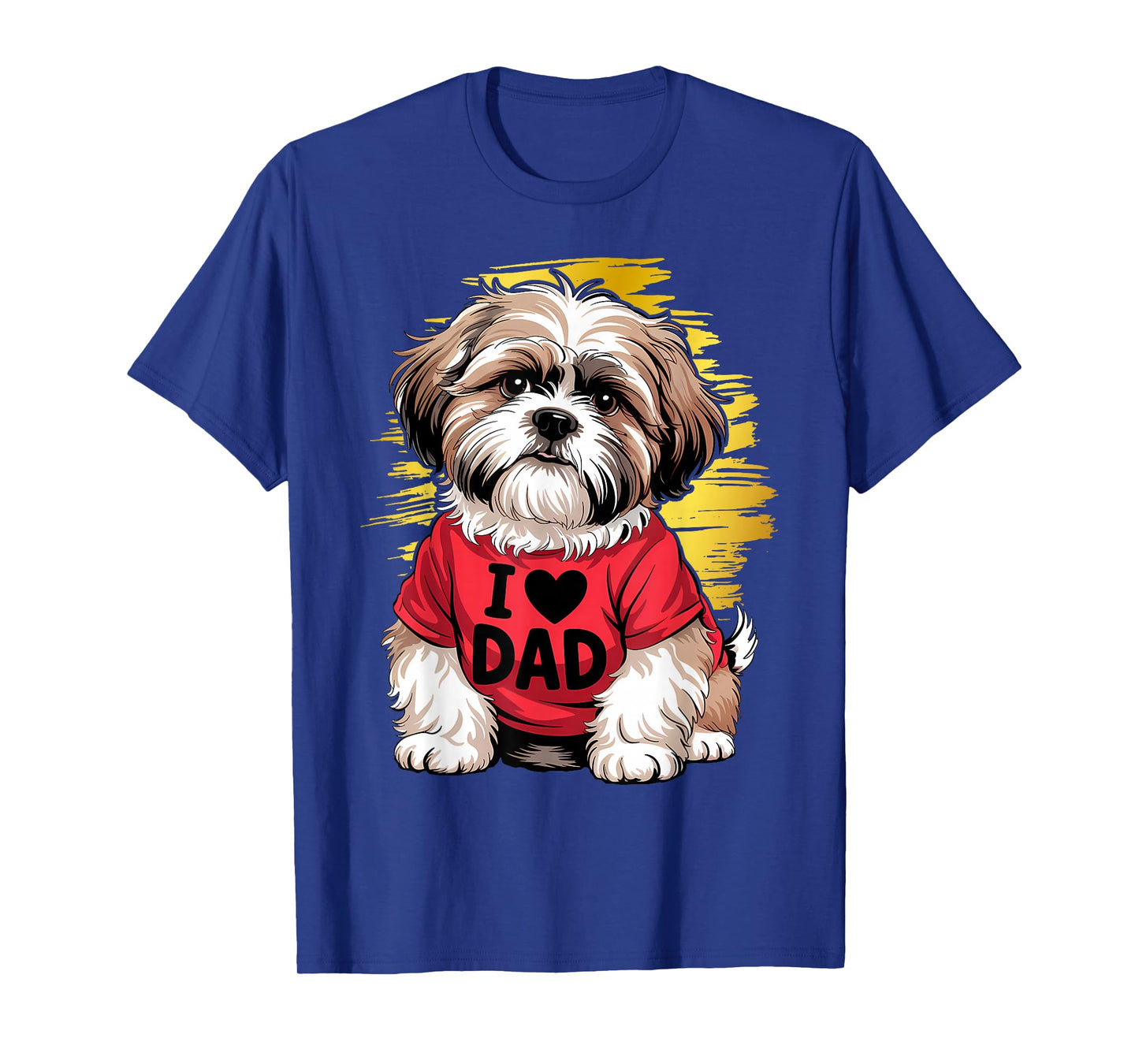 I Love Dad Tattoo Shih Tzu Dad Funny Father's Day T-Shirt