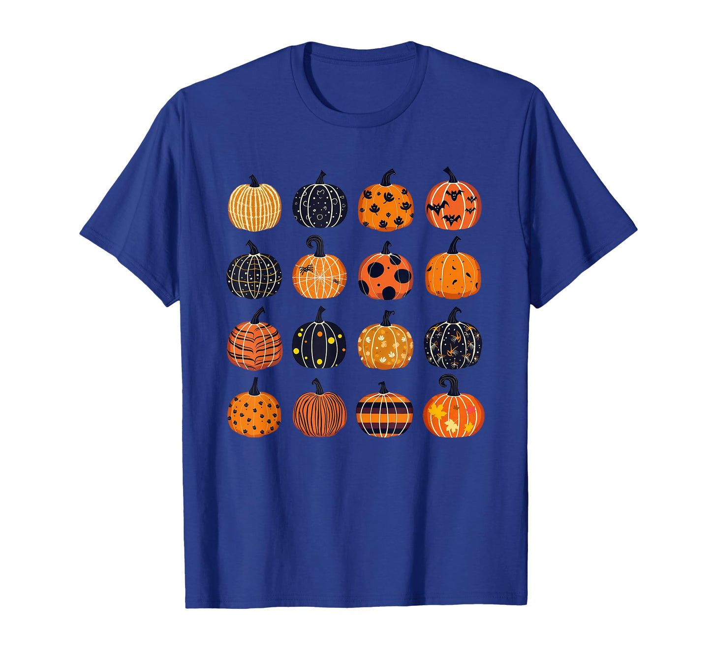 Folk Art Pumpkins Teacher Nurses Admin Witch Halloween Cute T-Shirt