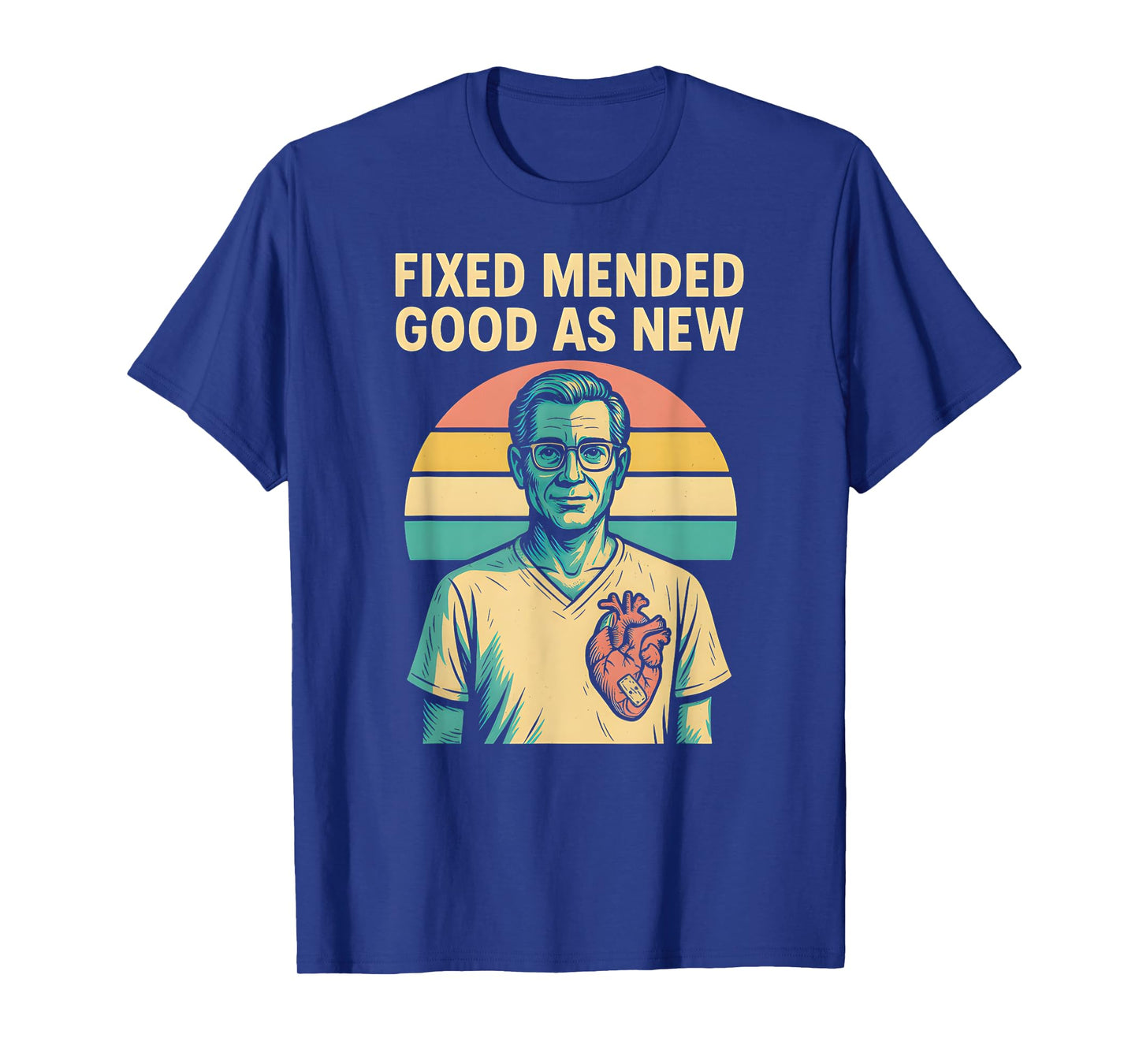 Cardiac Surgery Fixed Mended Retro Mens Get Well T-Shirt