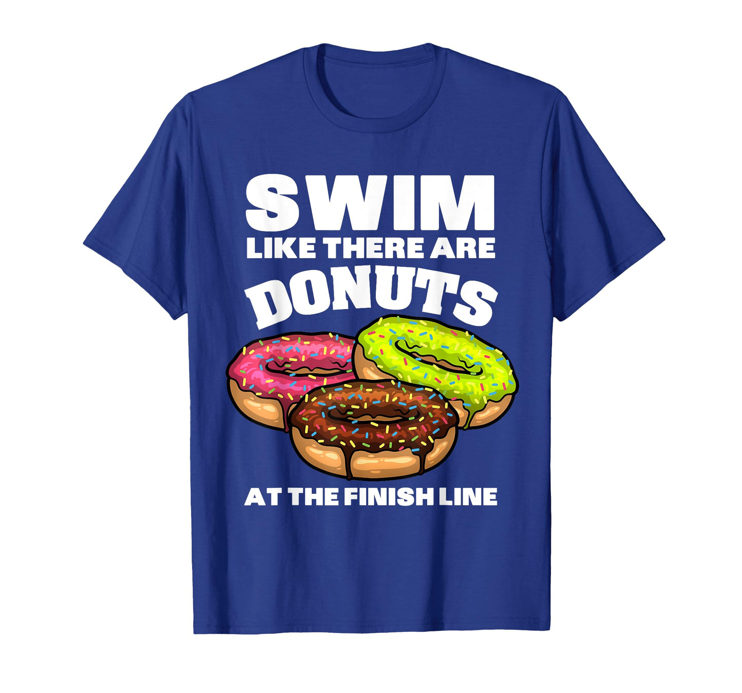 Funny Swimming Donut Design Men Women Swimmer Sports Athlete T-Shirt
