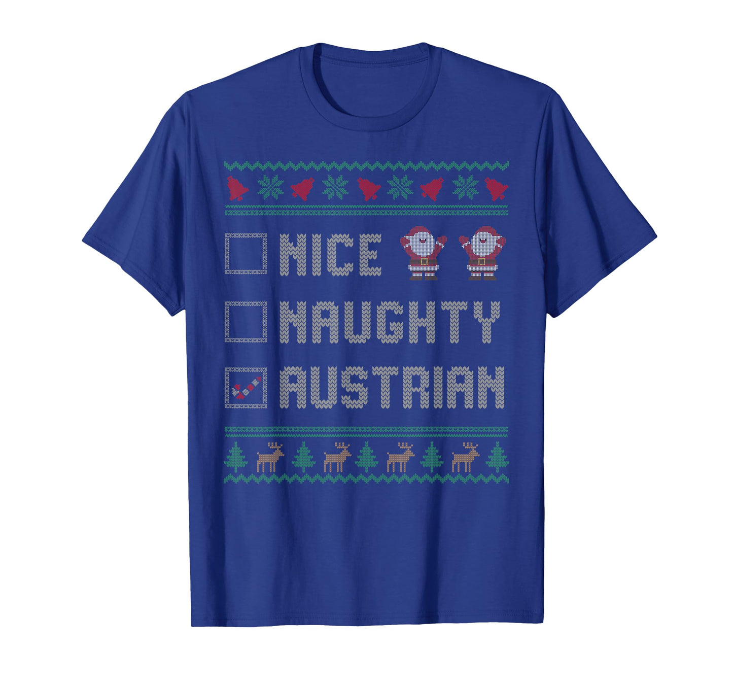 Nice Naughty Austrian Christmas Pajama Matching T-Shirt