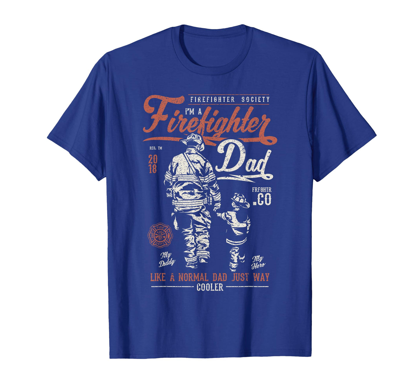 Distressed Firefighter Dad Shirt Men Fathers Day Fireman T-Shirt