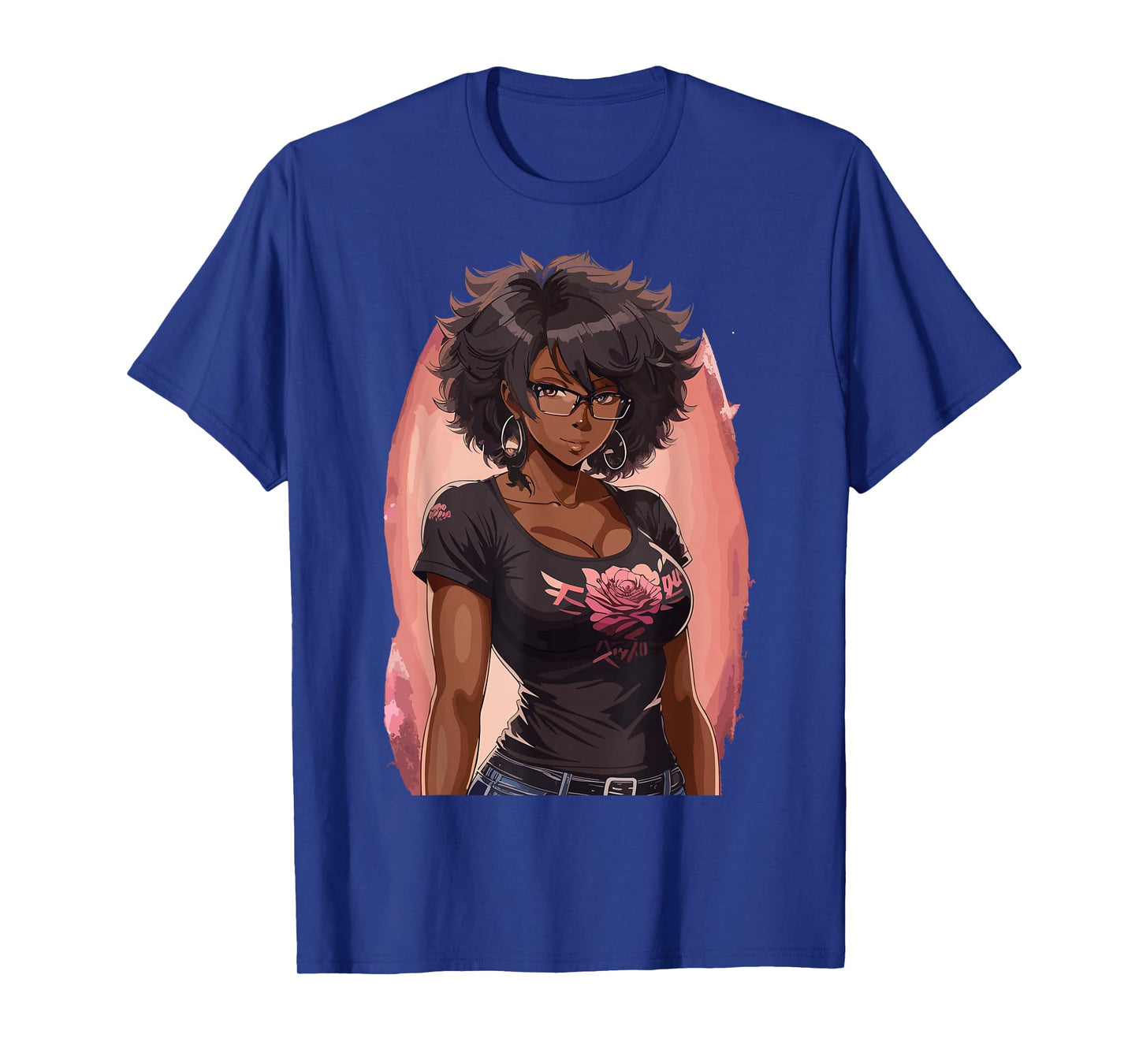 Black Anime Girl Kawaii Waifu Aesthetic Japanese T-Shirt