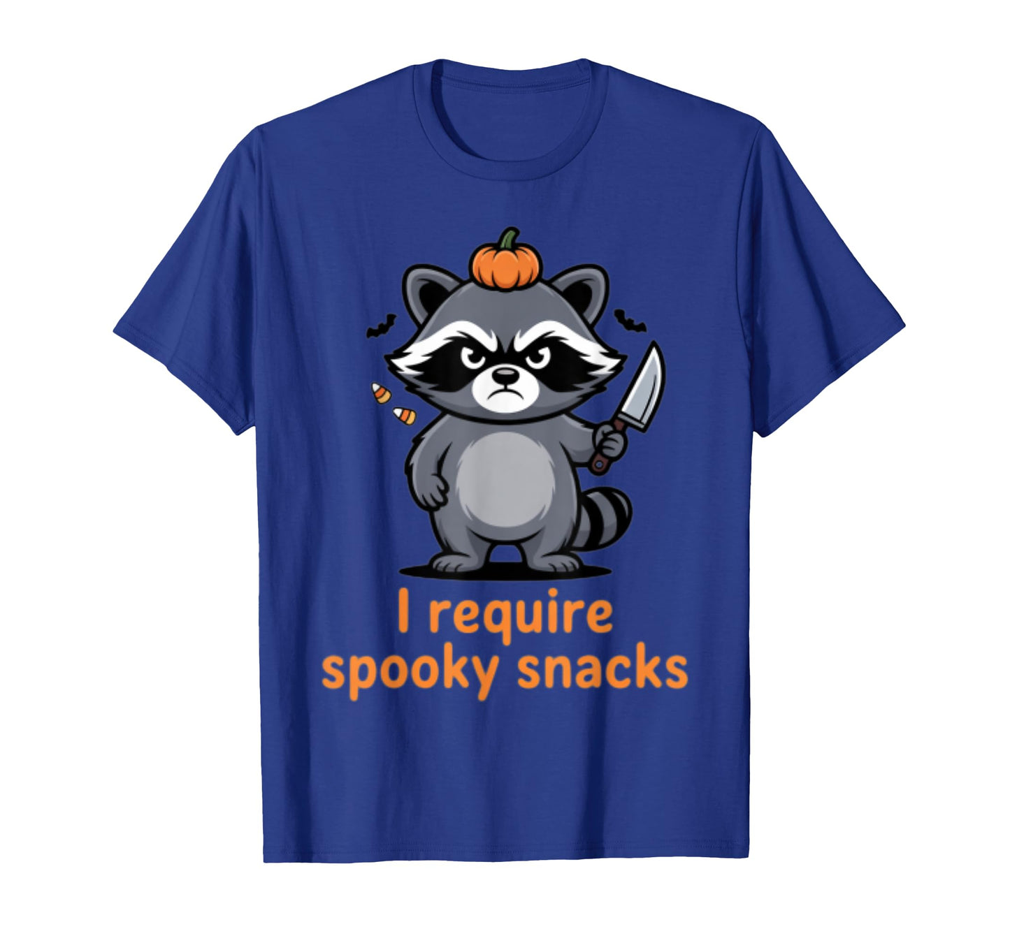 I Require Spooky Snacks Angry Raccoon Halloween T-Shirt