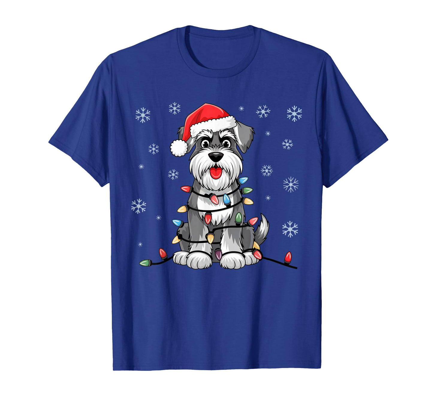 Standard Schnauzer Christmas Lights Xmas Dogs Gifts for Men T-Shirt