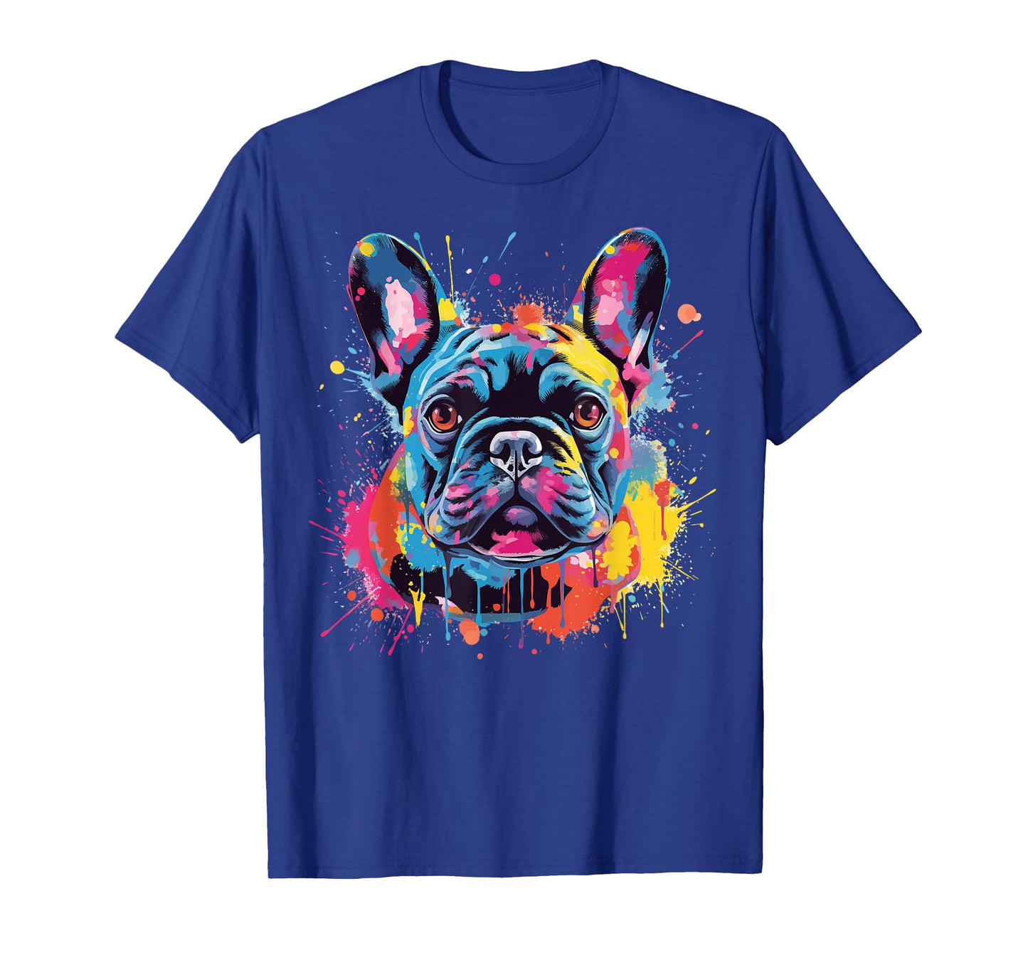 Colorful French Bulldog Dog Splash Art T-Shirt