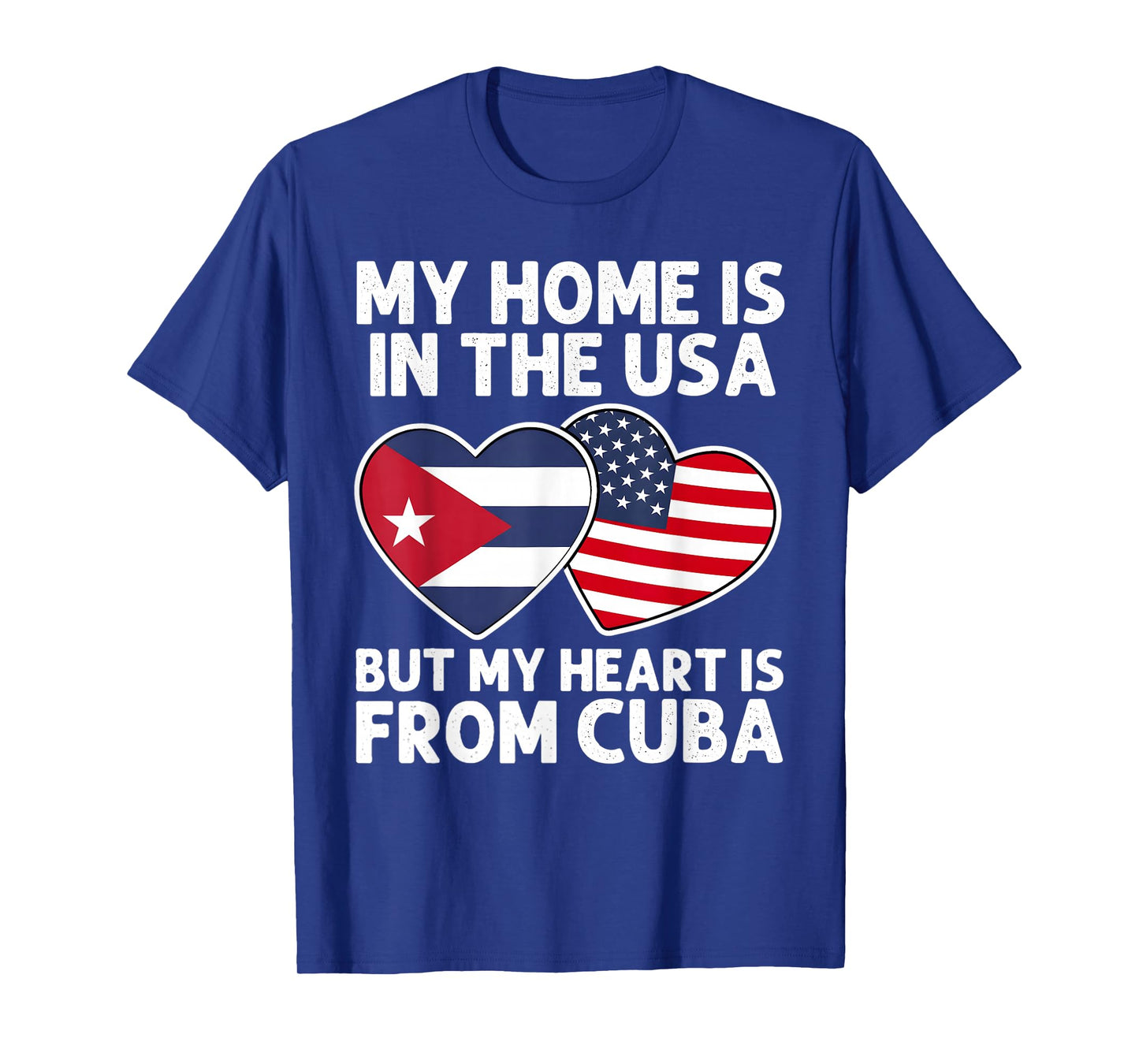 My Home USA My Heart Cuba Cuban American Pride Flag T-Shirt
