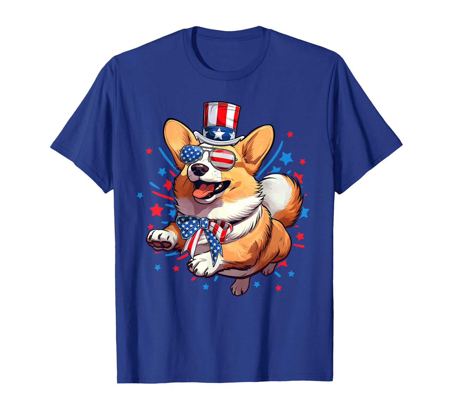 Corgi Dog 4th of July American USA Flag Patriotic Funny T-Shirt
