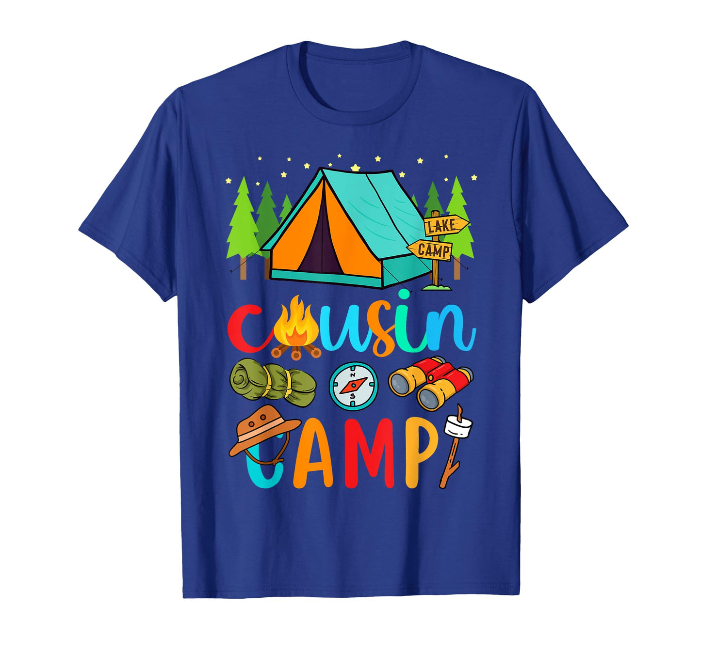 Funny Cousin Camp 2025 Family Vacation Summer Camping Crew T-Shirt