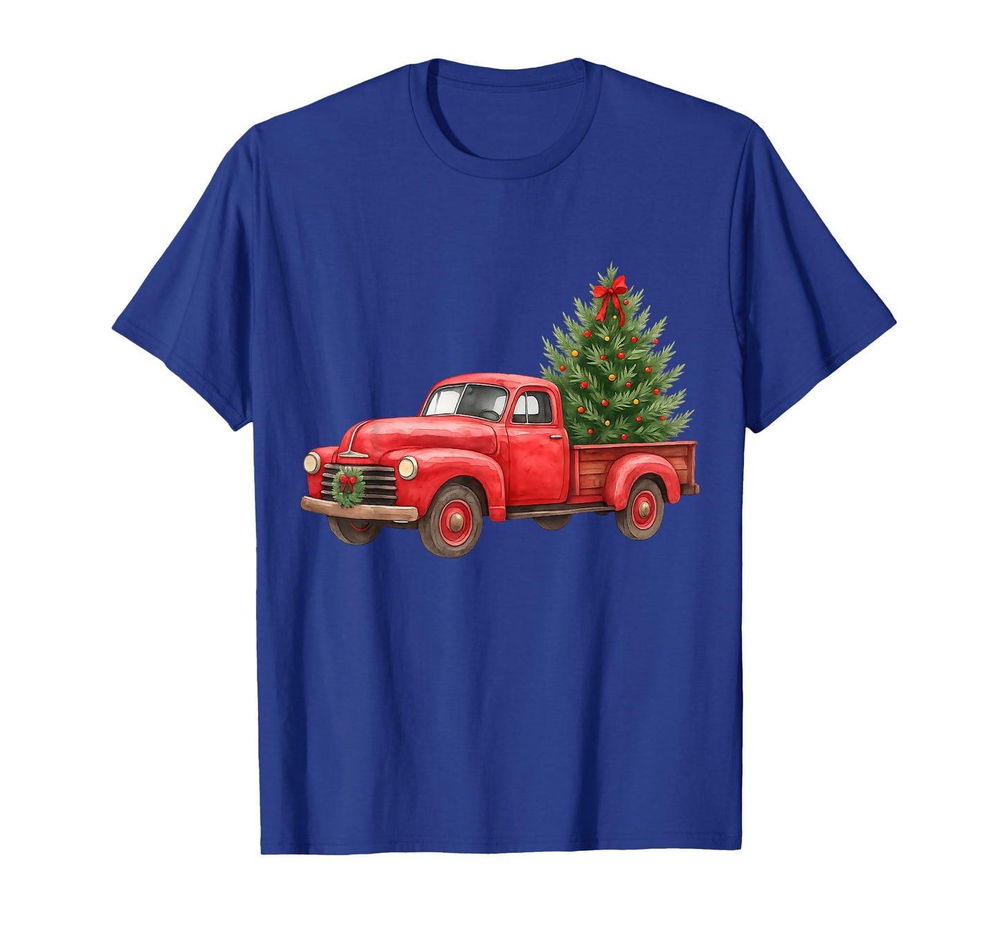 Vintage Red Truck Christmas Tree Winter Season T-Shirt