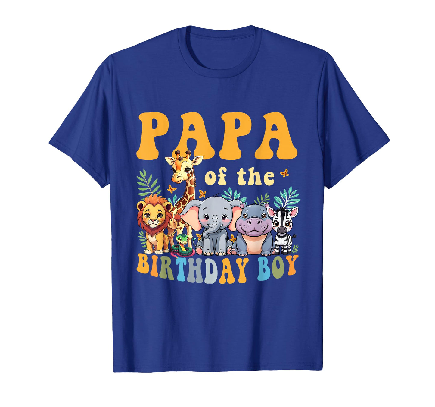 Papa of the Birthday Boy Kids Safari Jungle Animal Matching T-Shirt