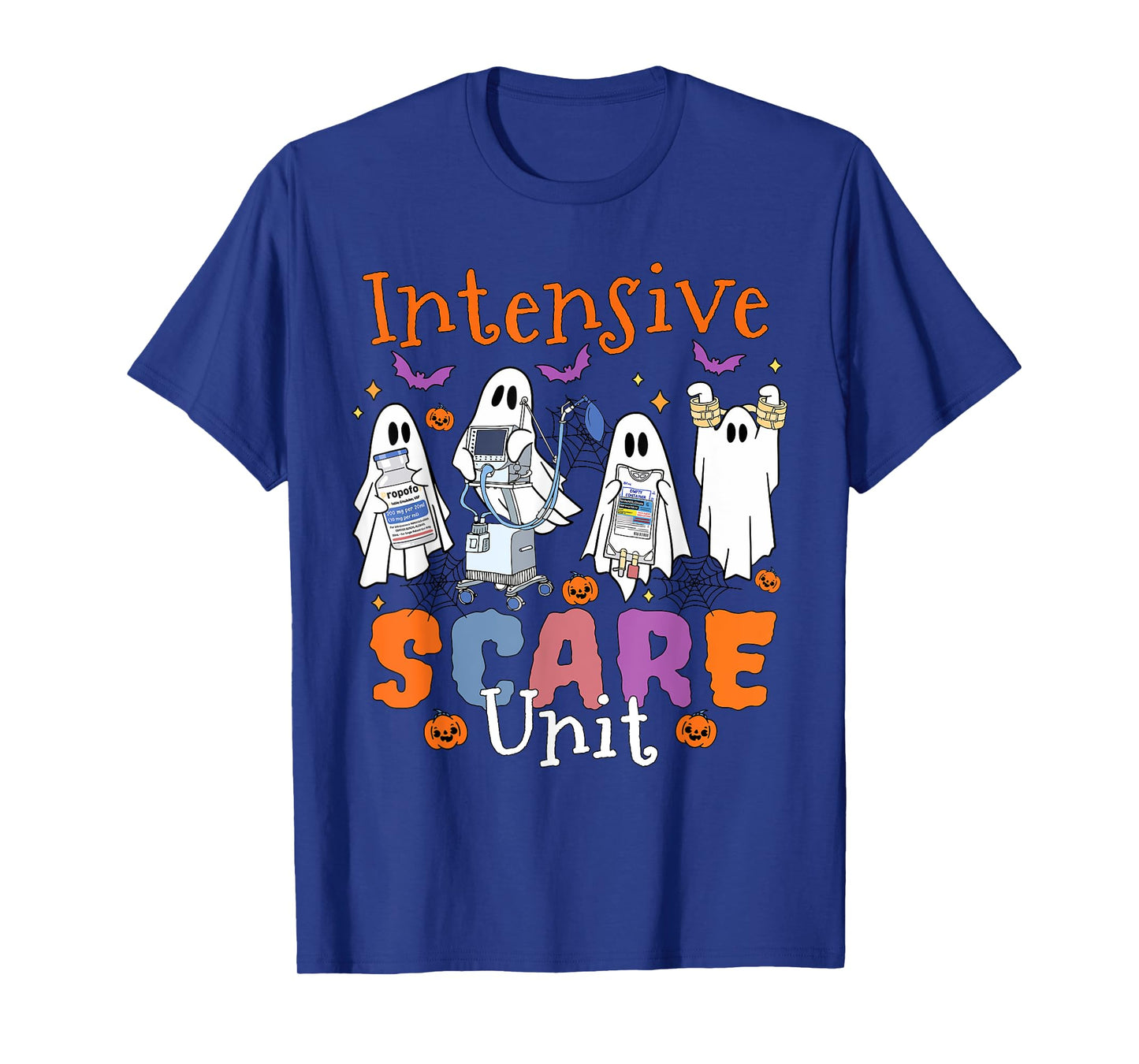 Funny Intensive Scare Unit Nurses Boujee Ghost Halloween T-Shirt