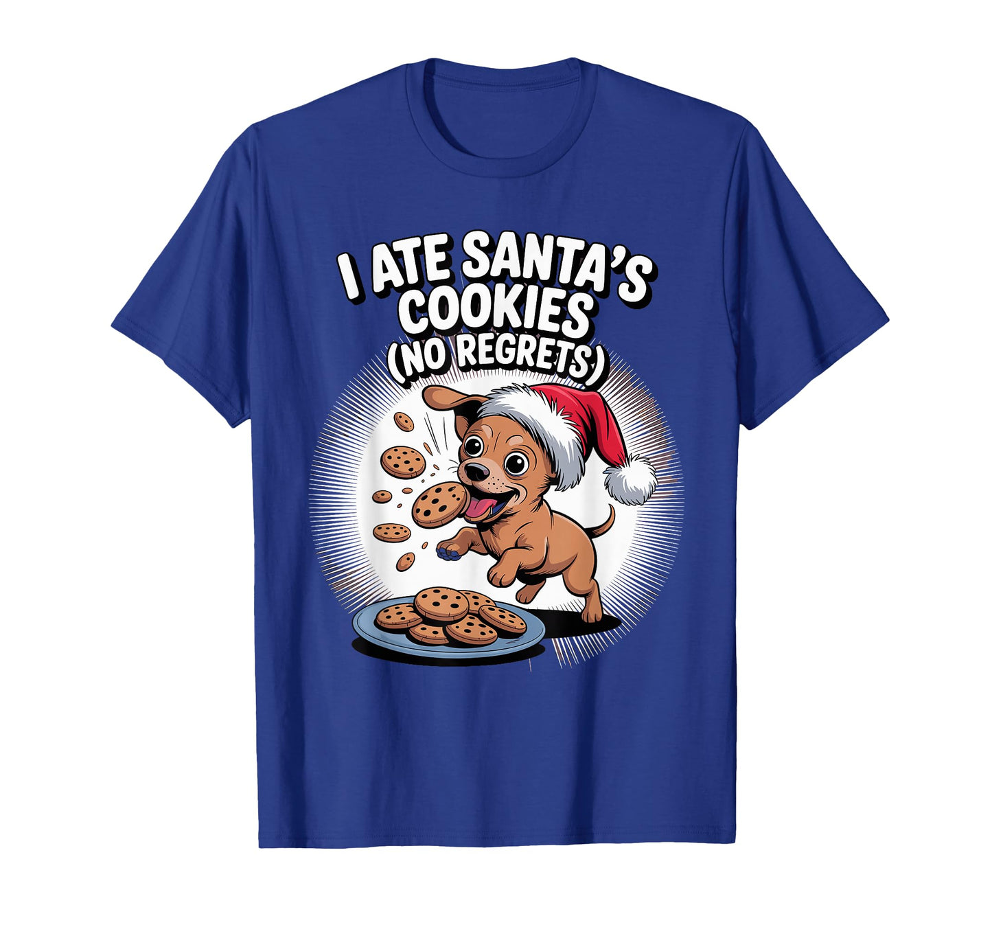 I Ate Santas Cookies Xmas Puppy Funny Christmas Chiweenie T-Shirt