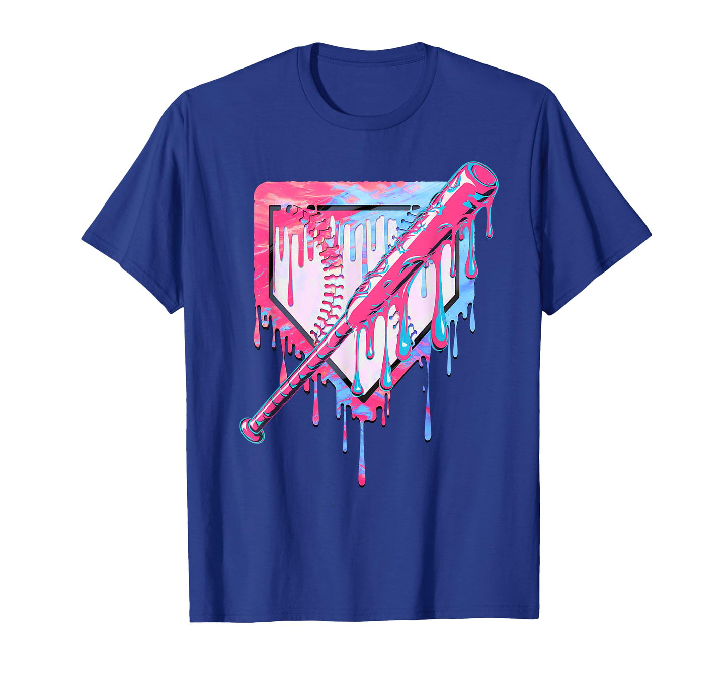 Baseball Dripping Ice Cream Drip Youth Boys Baseball T-Shirt
