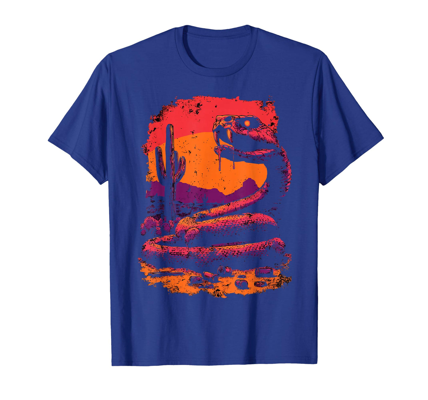 Creepy Rattlesnake with Desert Sunset Western Gothic Snake T-Shirt