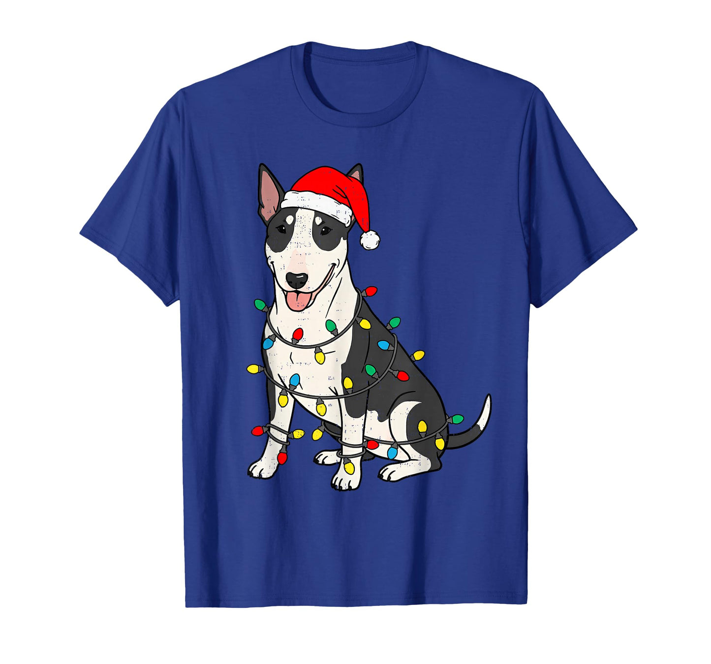 Bull Terrier Dog Christmas Lights Santa Xmas Pet Dog Lover T-Shirt