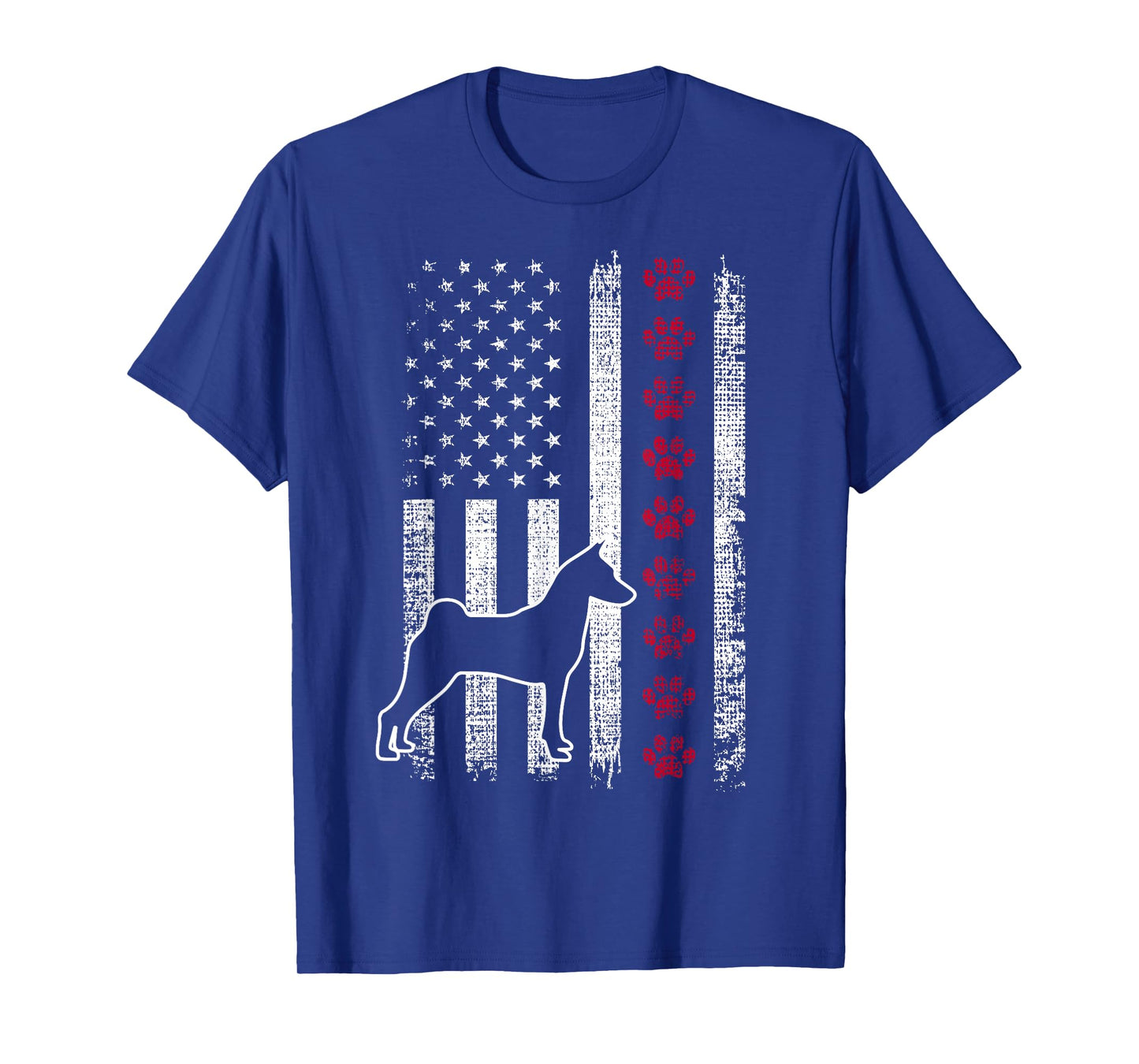 Vintage Retro USA Patriotic American Flag Basenji T-Shirt
