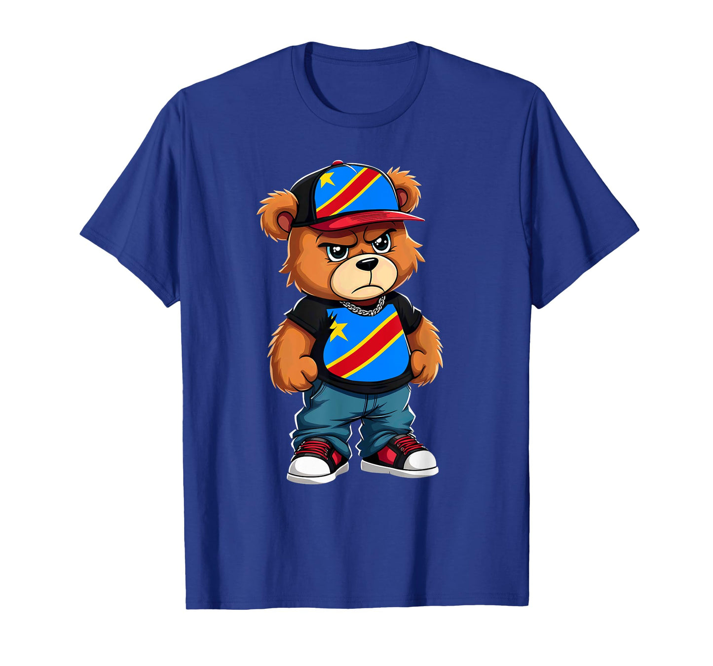 Congolese Flag Teddy Bear Congo Hip Hop T-Shirt