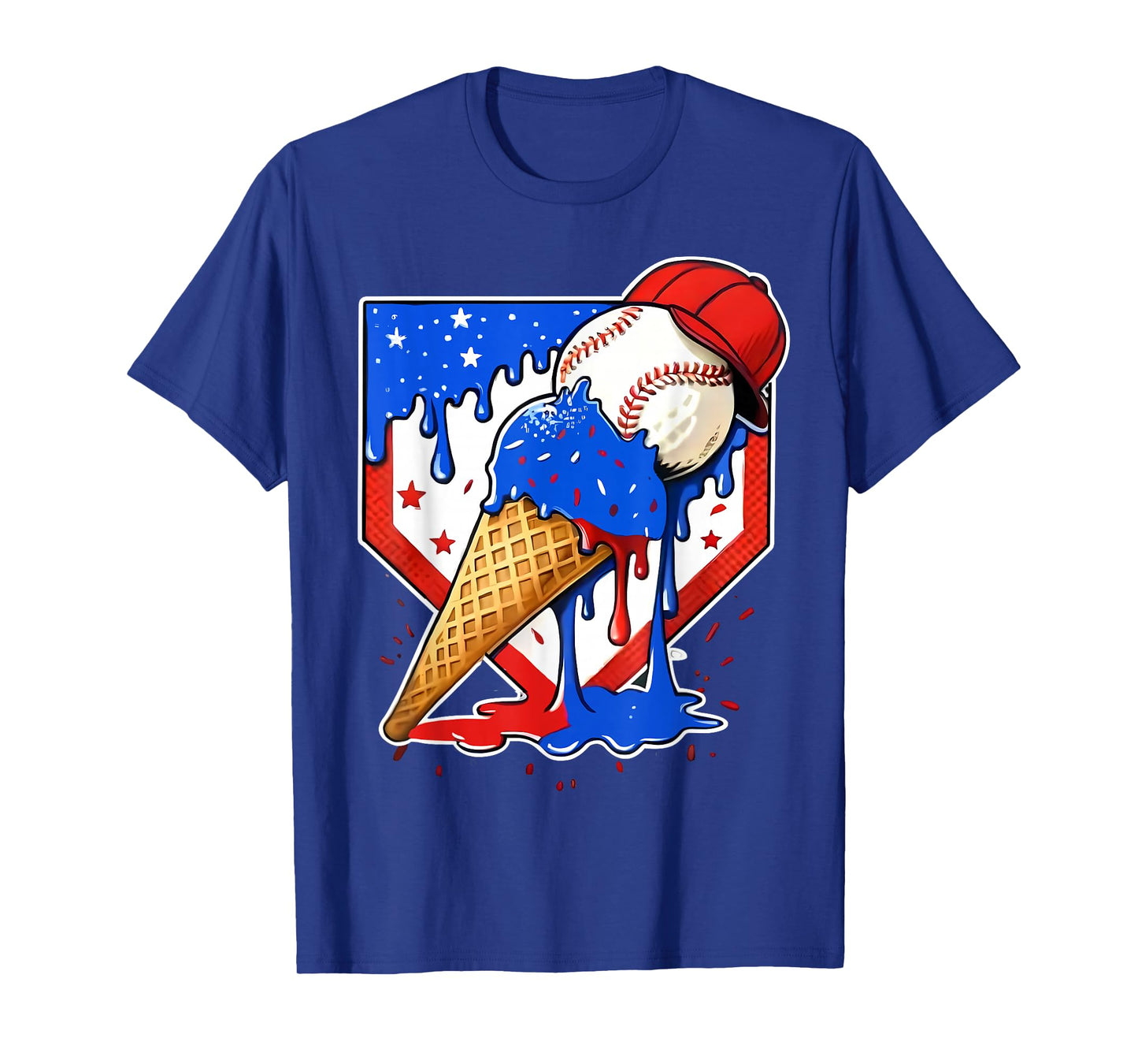 Baseball Drip Boys Home Plate Ice Cream Respect The Drip T-Shirt