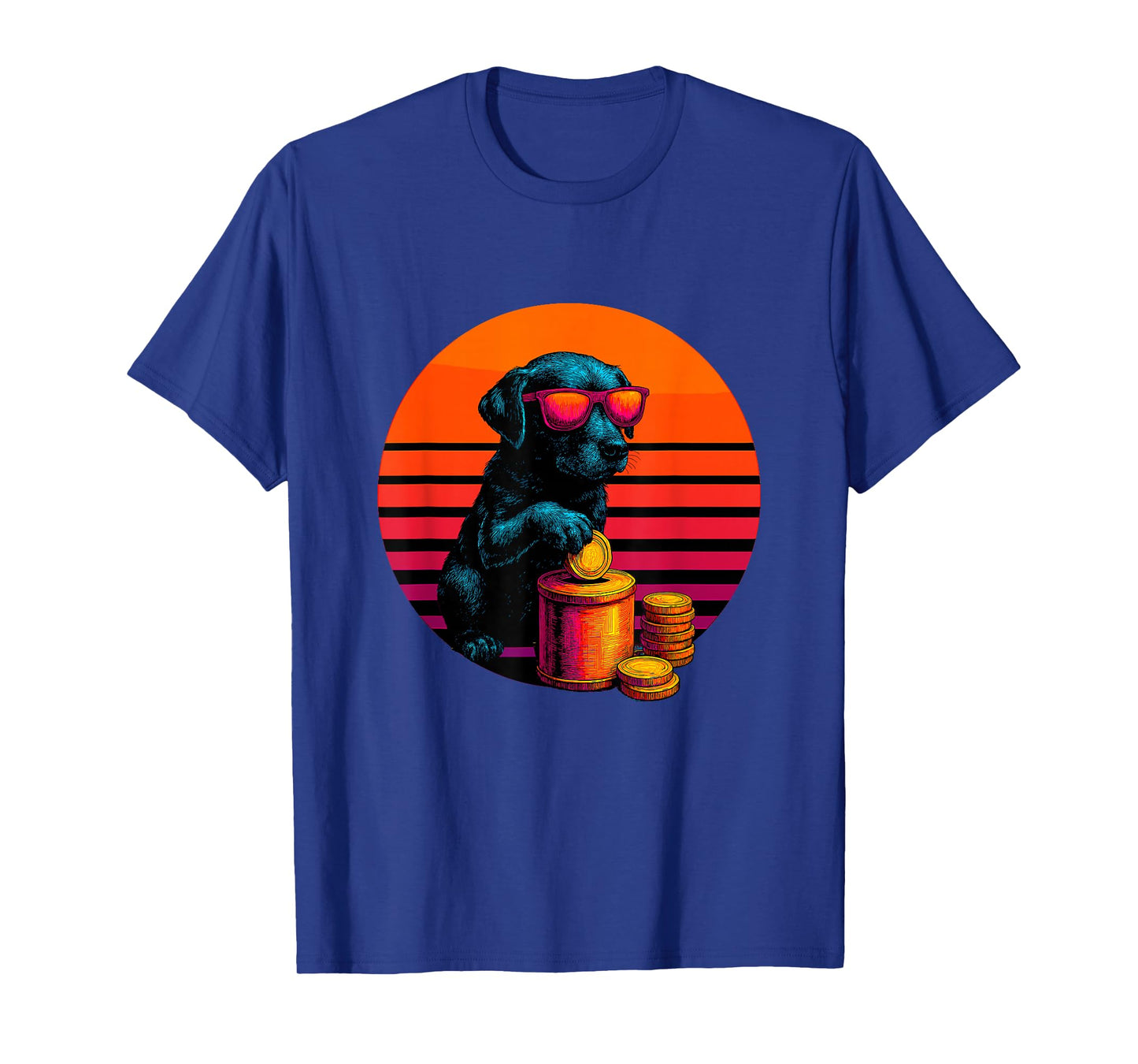 Retro Dog with Coin Album Vintage Coin Collector Hobbyist T-Shirt