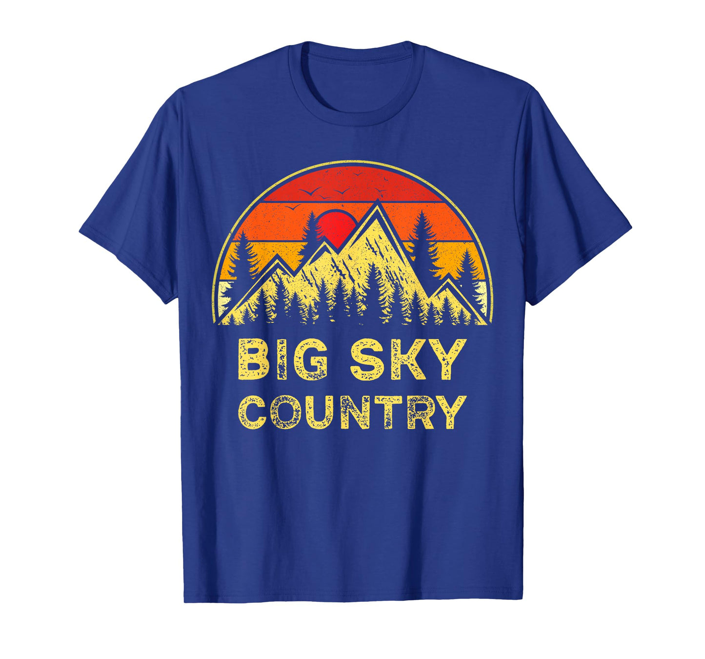 Vintage Big Sky Country Montana MT Mountains Hiking Souvenir T-Shirt