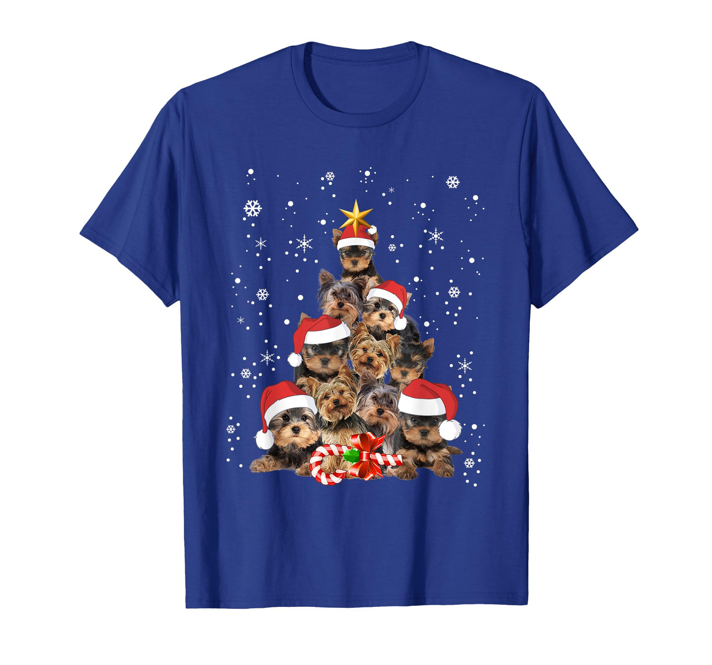 Yorkie Dogs Tree Christmas Sweater Xmas Pet Animal Dog Lover T-Shirt