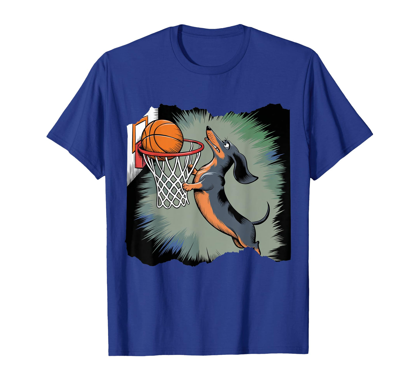 Dachshund Chiweenie Wiener Dog Playing Basketball Funny Dog T-Shirt
