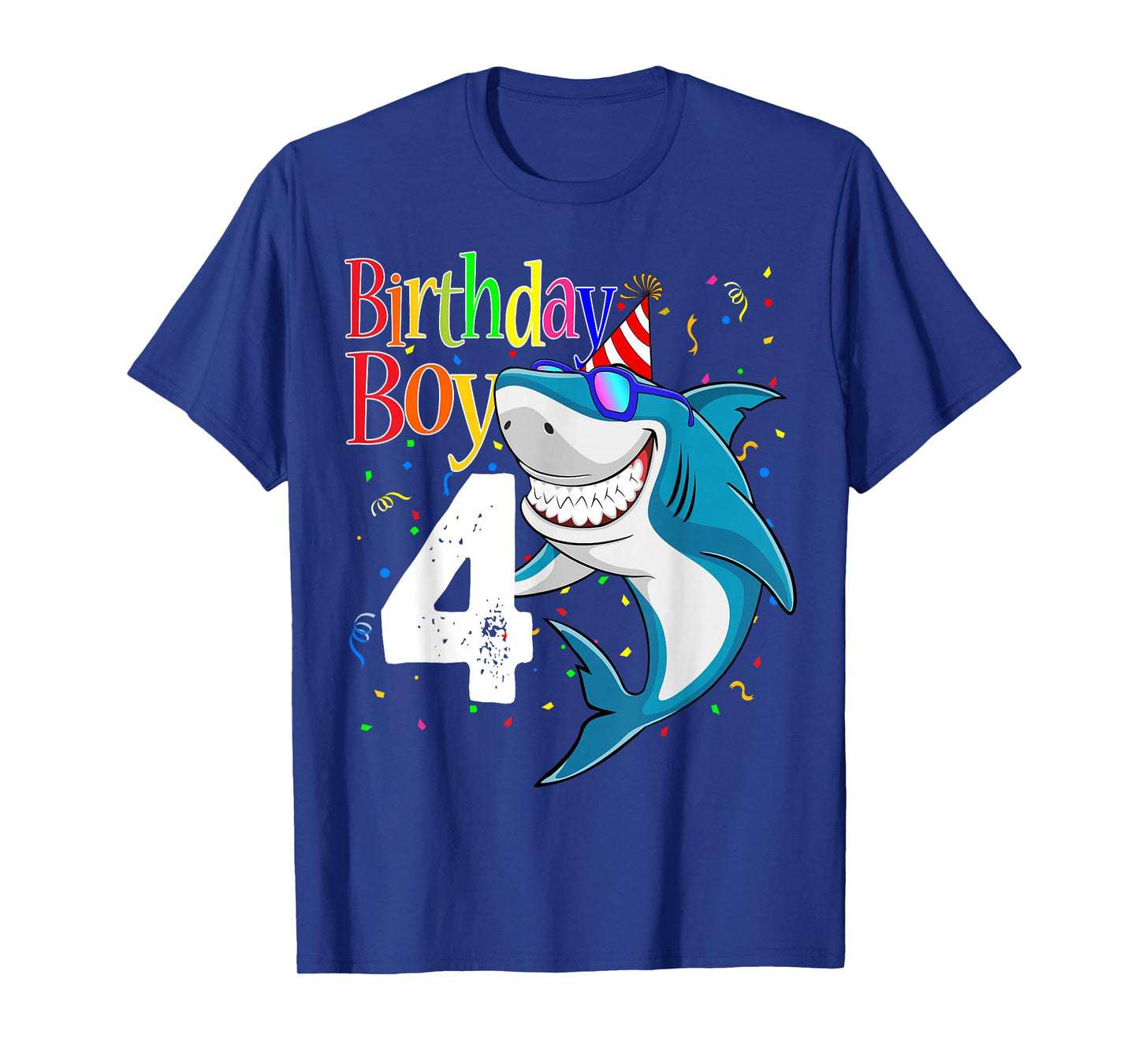 Kids 4th Birthday Boy Shark Shirts 4 Jaw-Some Four Tees Boys T-Shirt