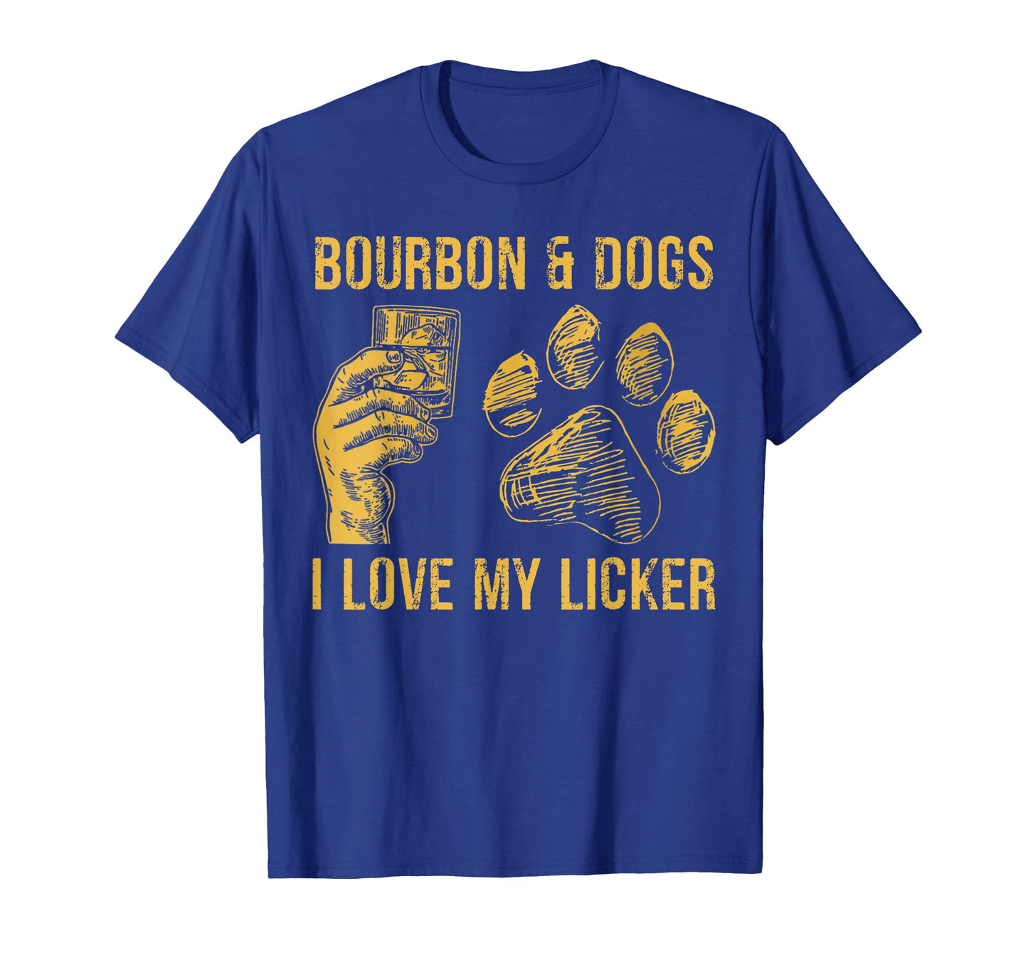Bourbon and Dogs I Love My Licker Bourbon Drinking Lover Dog T-Shirt
