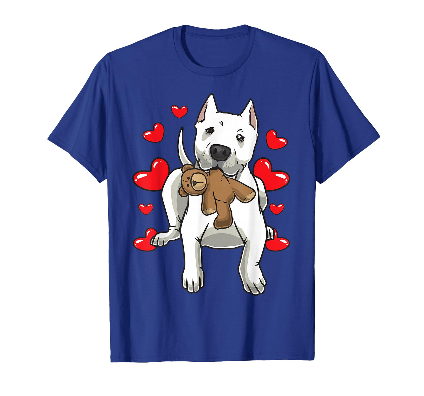 Dogo Argentino Dog With Stuffed Animal And Hearts T-Shirt