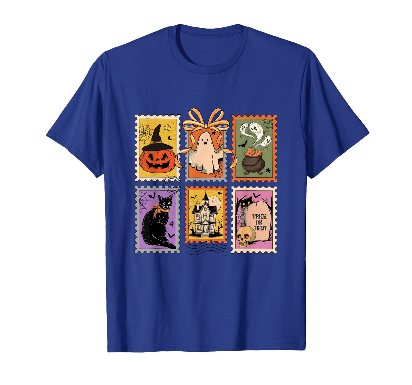 Retro Funny Card Girly Halloween Cat Ghost Spooky Season T-Shirt