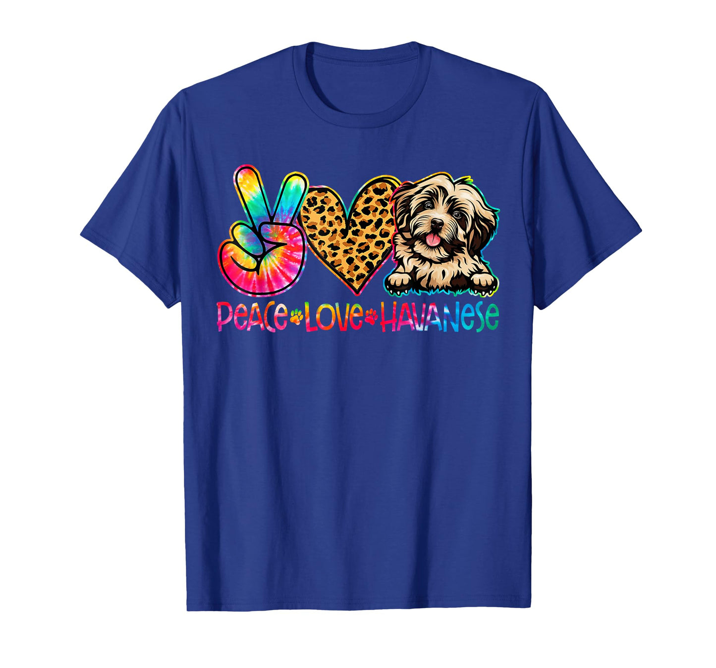 Peace Love Havanese Tie Dye Dog Lover T-Shirt