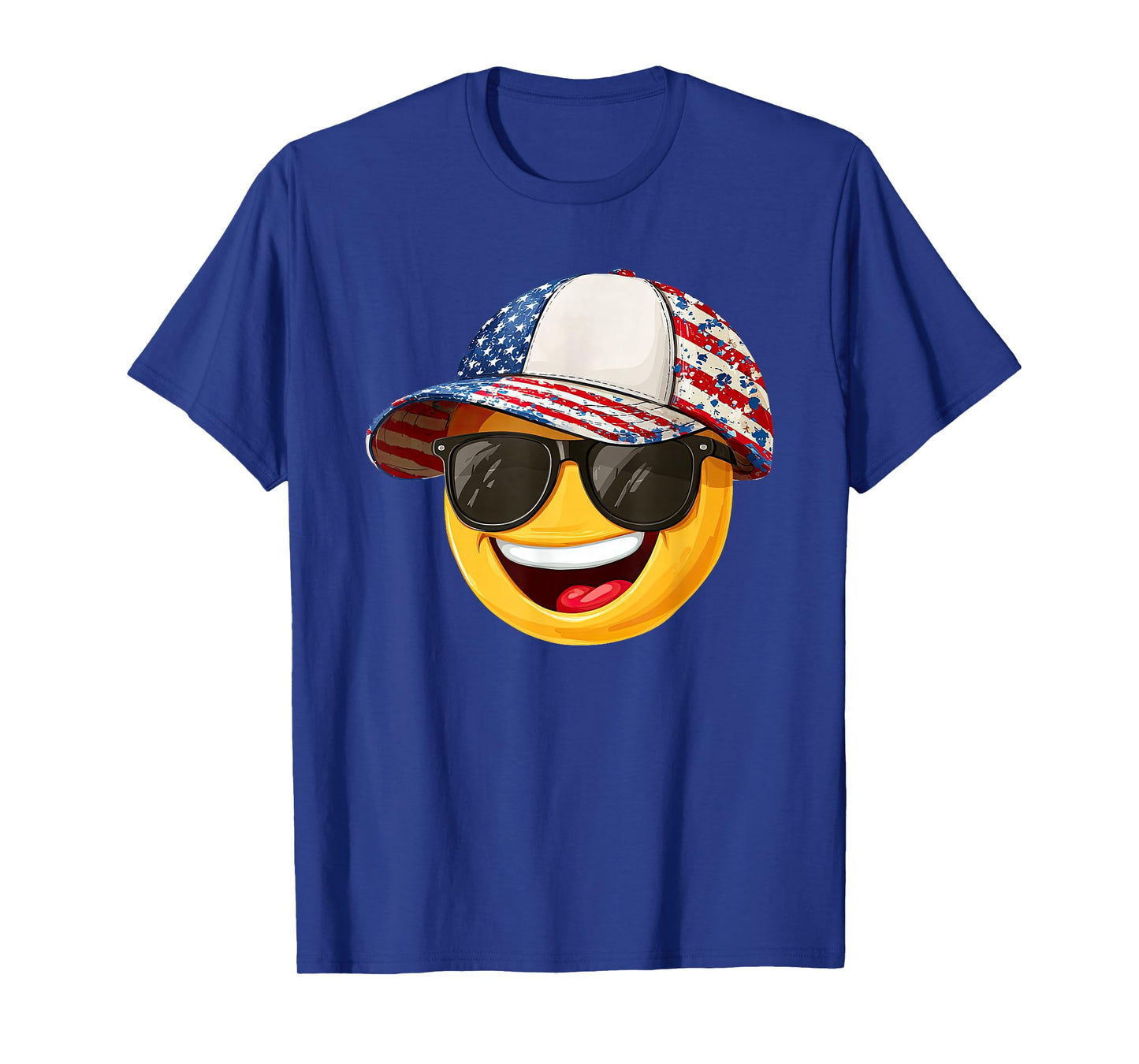 Cap Wear Costume with US Colors and Big Smiling Look T-Shirt
