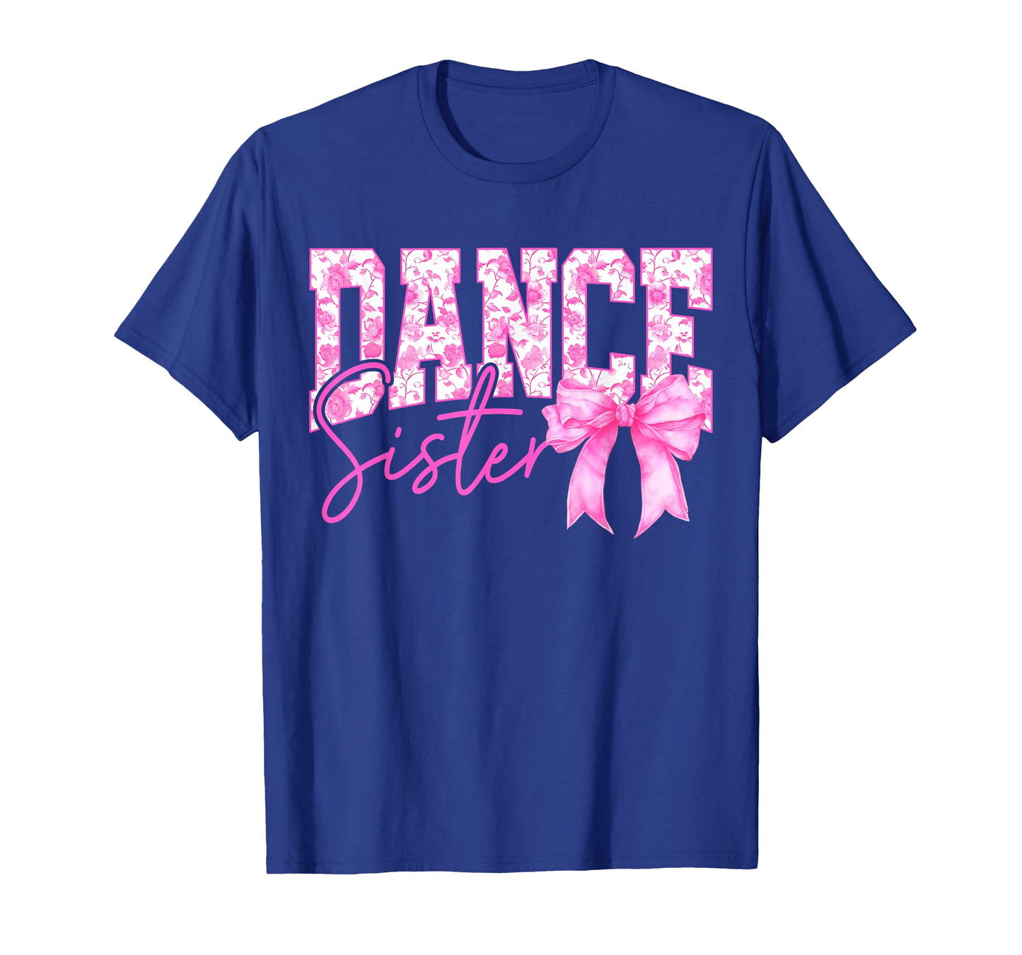 Dance Sister Coquette Bow Toile Pink Bow Floral Coquette Bow T-Shirt