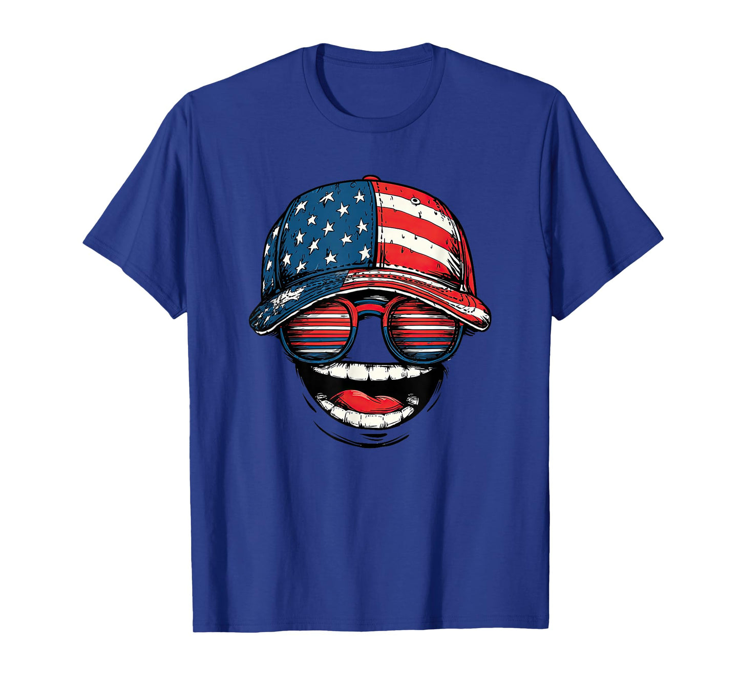 Big Laughing with America Cap and Cool Sunglasses T-Shirt