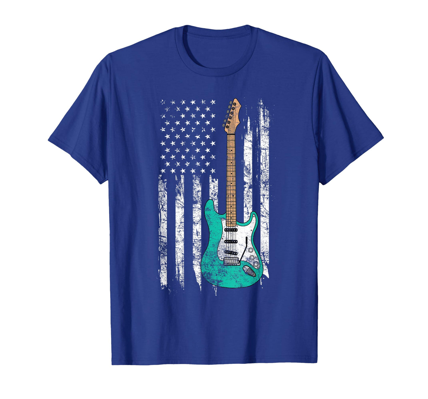 Vintage Guitar - American US Flag T-Shirt