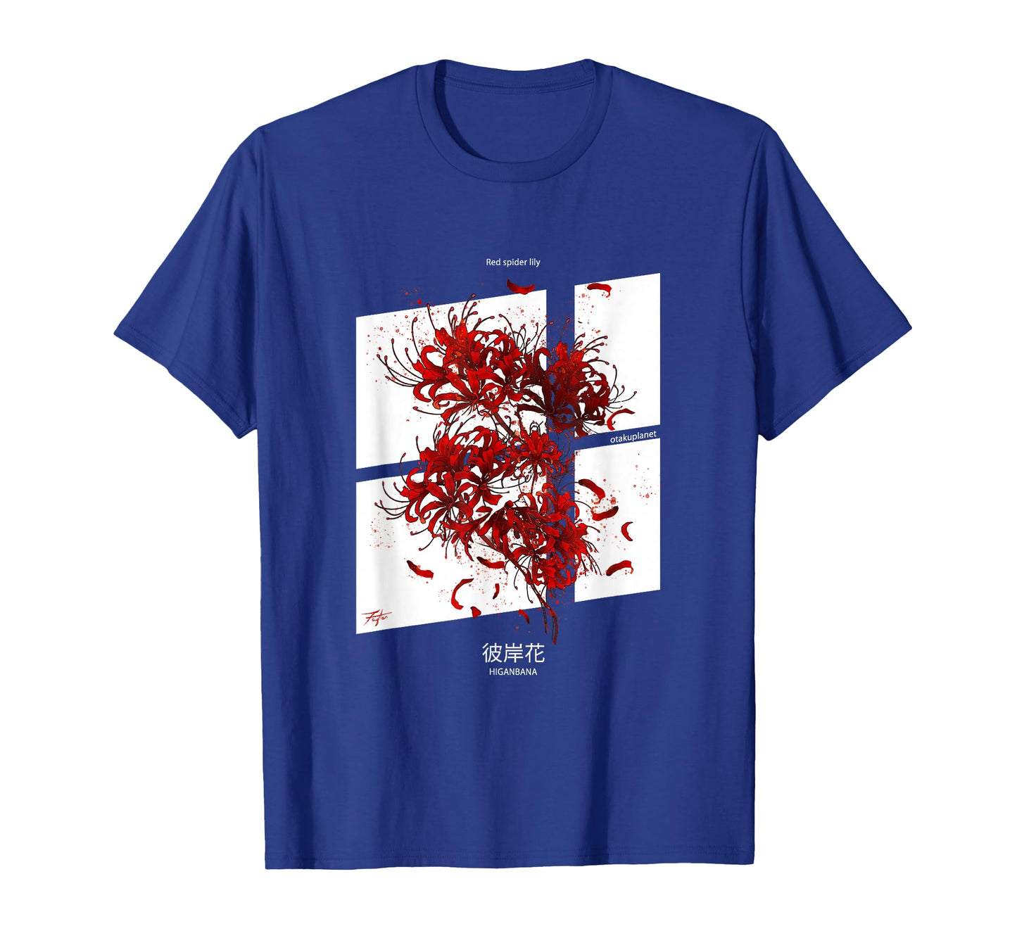 Higanbana or Red Spider Lily in Japanese soft Grunge Anime T-Shirt
