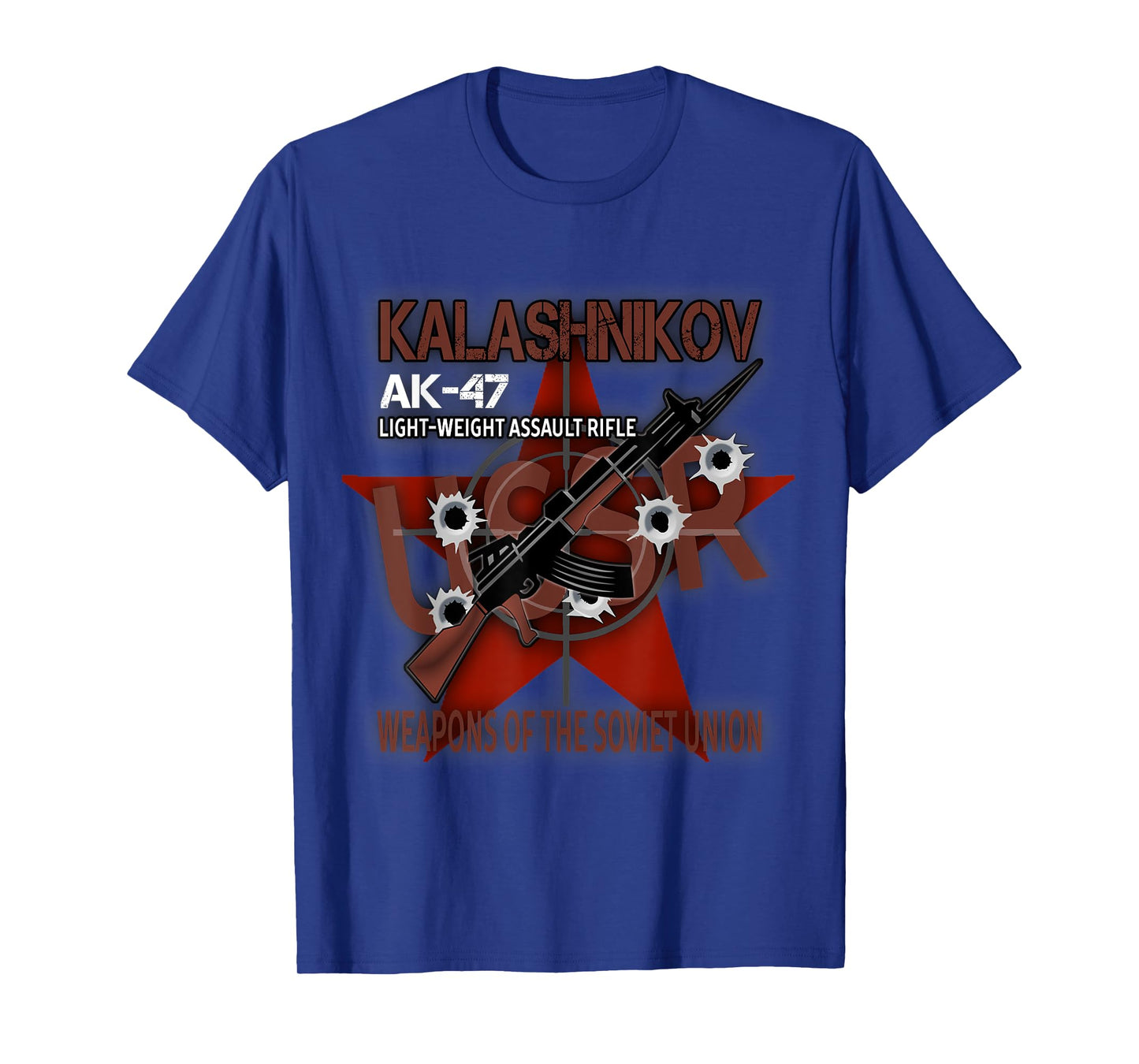Soviet Kalashnikov AK-47 Vintage USSR Russian Rifle Gun CCCP T-Shirt